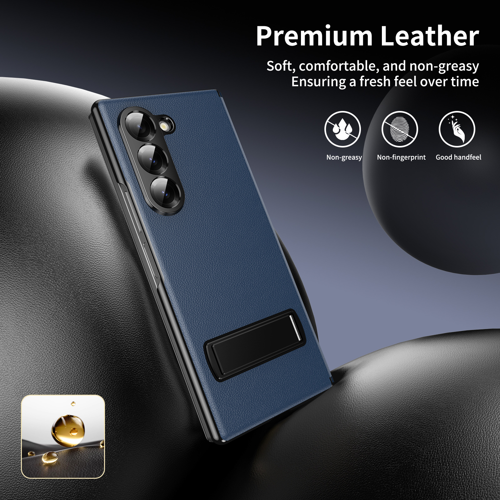 Compatible with Samsung Z Fold8 Ultra phone case 7/6/5 flip leather case stand 4/3 business full-coverage protective case
