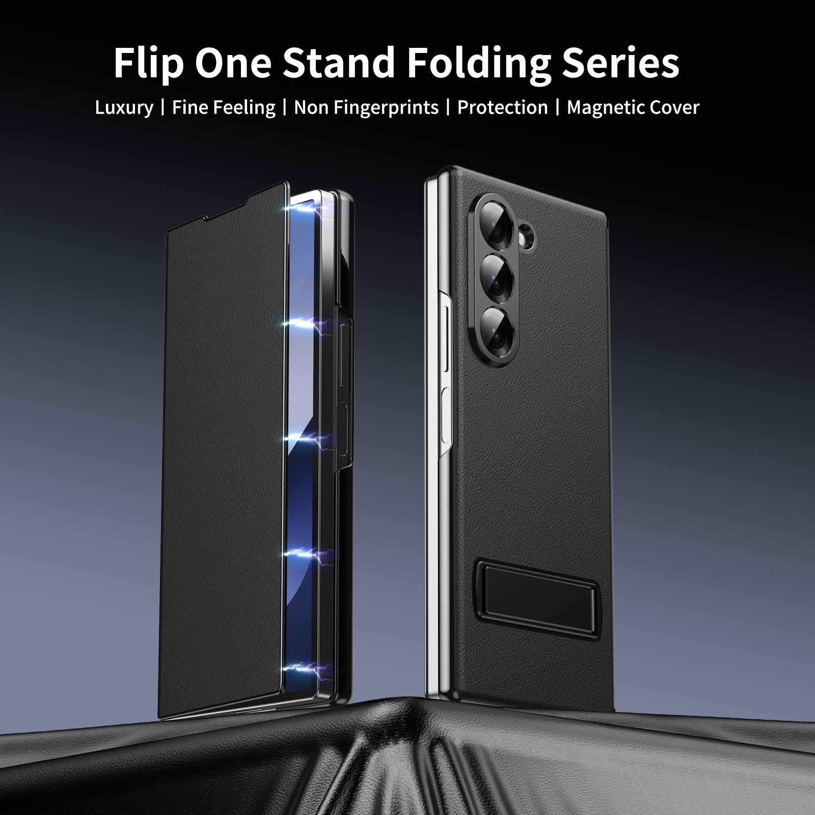 Compatible with Samsung Z Fold8 Ultra phone case 7/6/5 flip leather case stand 4/3 business full-coverage protective case