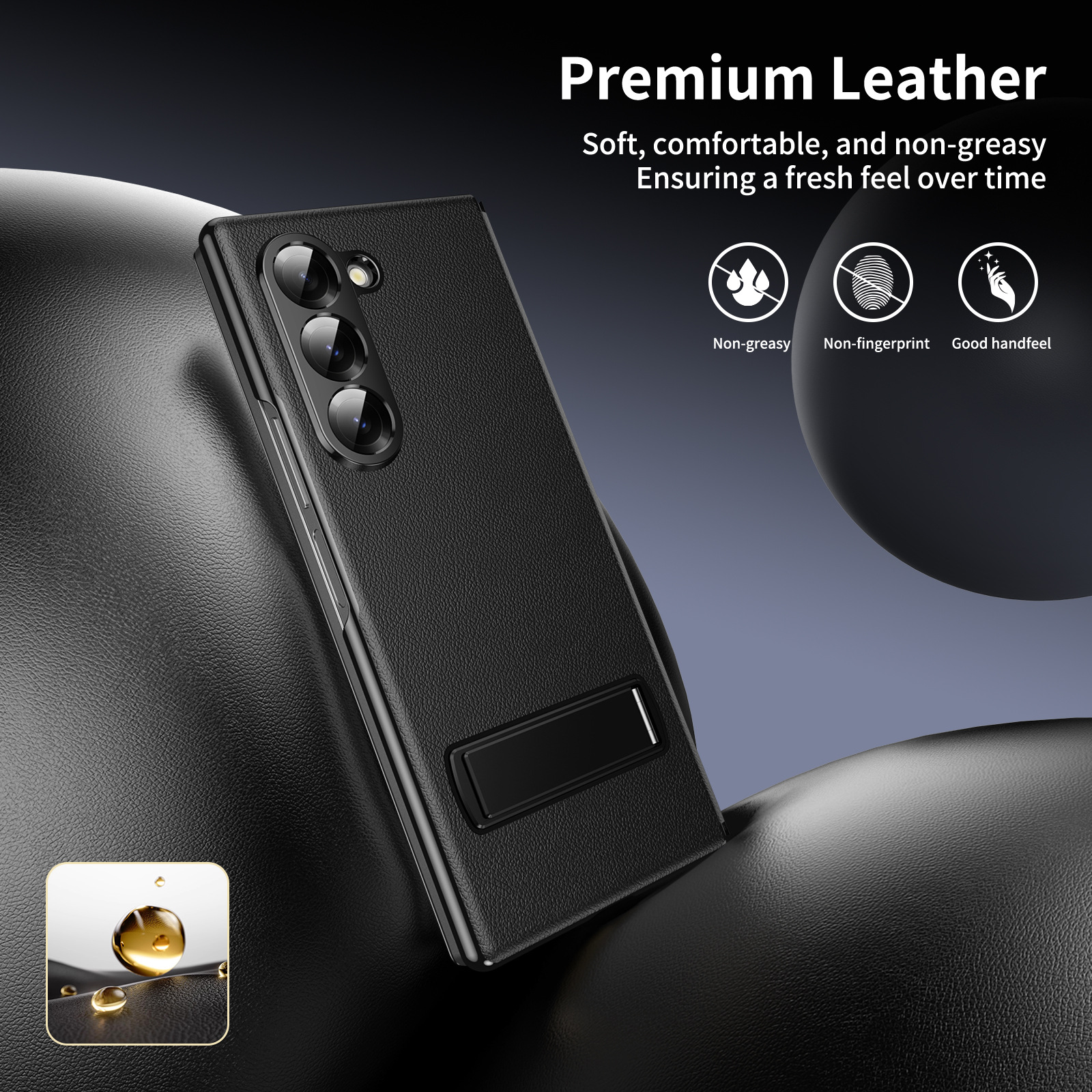 Compatible with Samsung Z Fold8 Ultra phone case 7/6/5 flip leather case stand 4/3 business full-coverage protective case