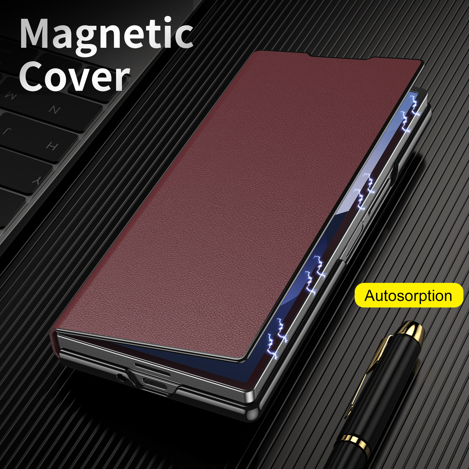 Compatible with Samsung Z Fold8 Ultra phone case 7/6/5 flip leather case stand 4/3 business full-coverage protective case