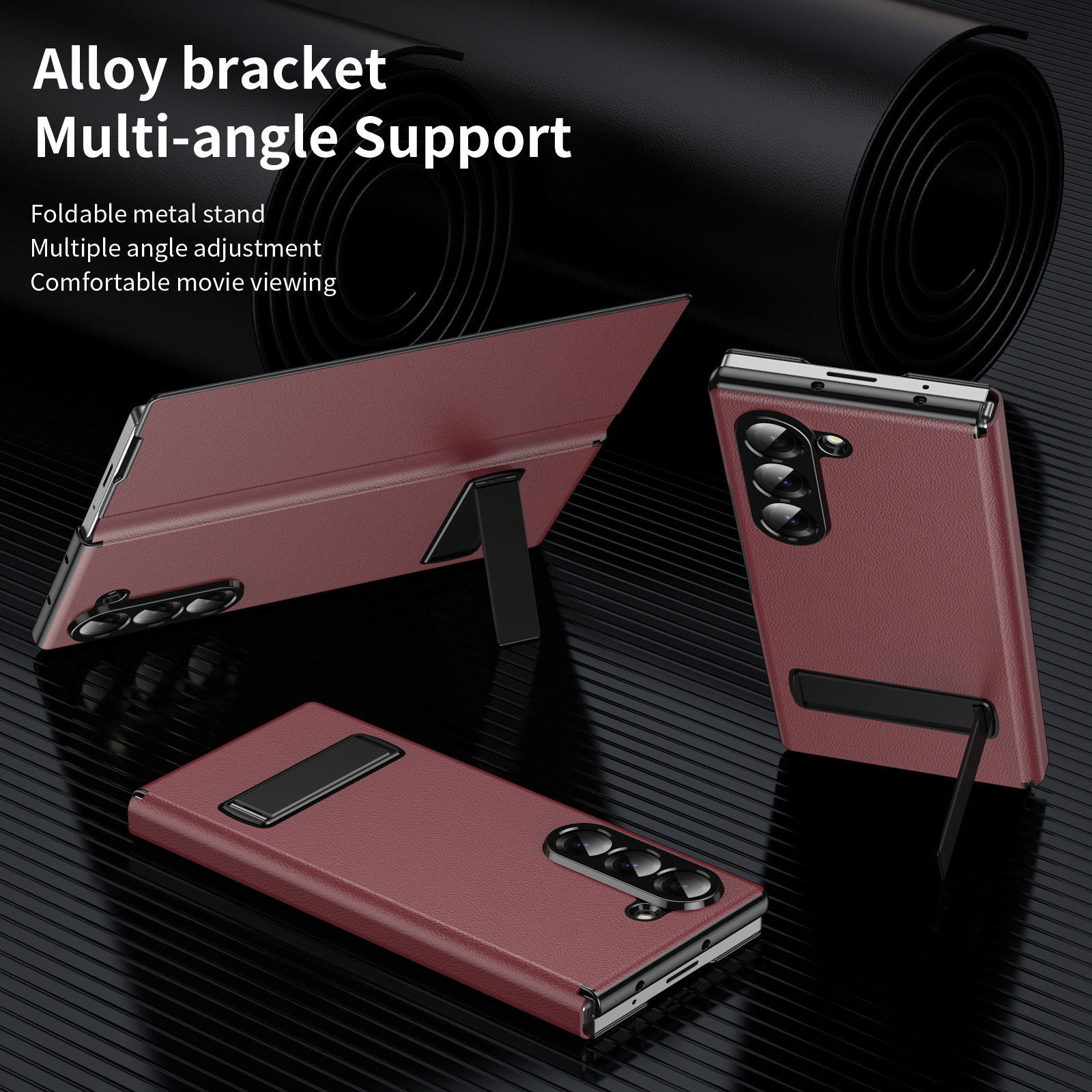 Compatible with Samsung Z Fold8 Ultra phone case 7/6/5 flip leather case stand 4/3 business full-coverage protective case
