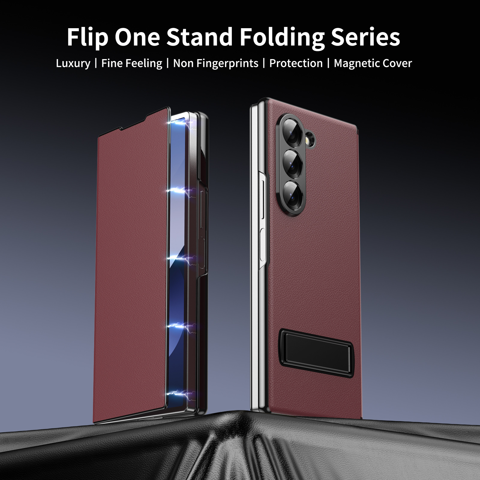 Compatible with Samsung Z Fold8 Ultra phone case 7/6/5 flip leather case stand 4/3 business full-coverage protective case