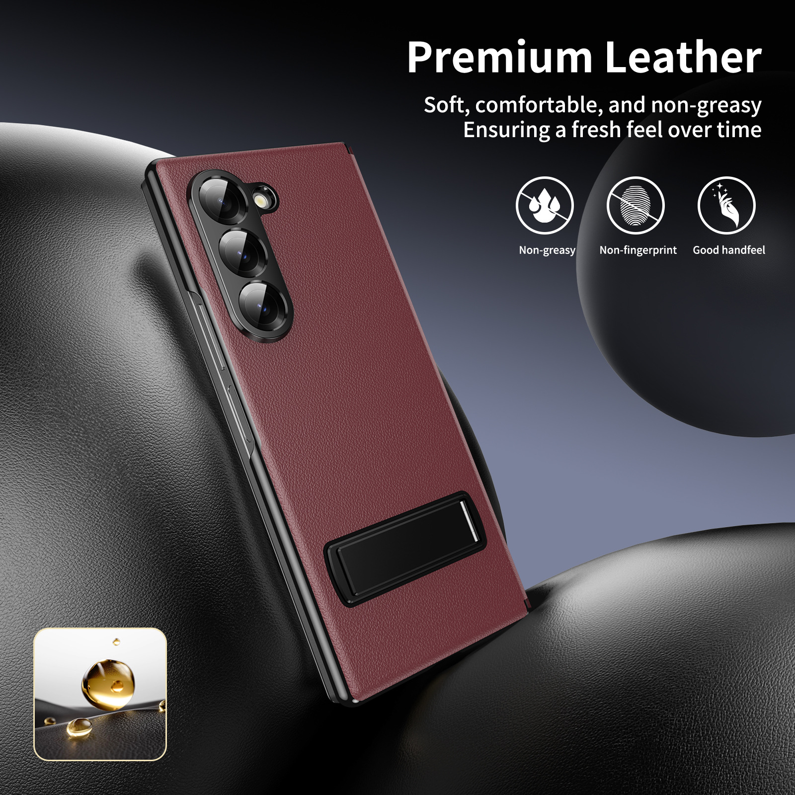 Compatible with Samsung Z Fold8 Ultra phone case 7/6/5 flip leather case stand 4/3 business full-coverage protective case