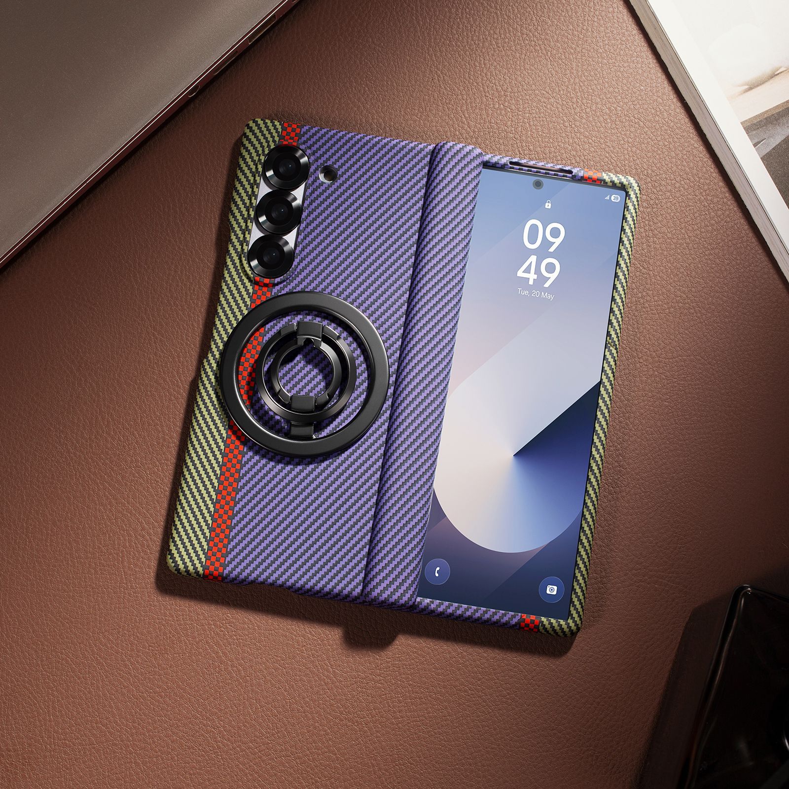 Compatible with Samsung Z Fold 8/7 phone case, 6/5 magnetic rotating stand, 4/3 hinge case, full-coverage protective case.