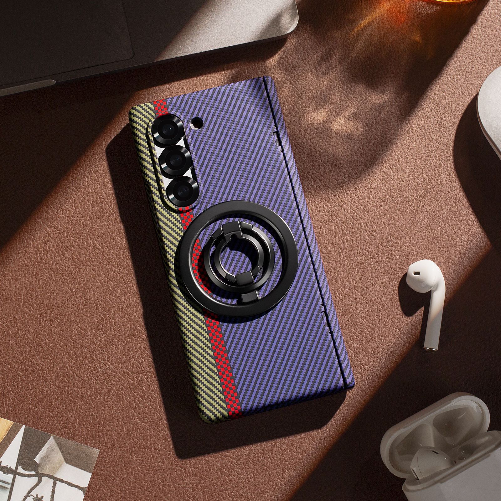 Compatible with Samsung Z Fold 8/7 phone case, 6/5 magnetic rotating stand, 4/3 hinge case, full-coverage protective case.