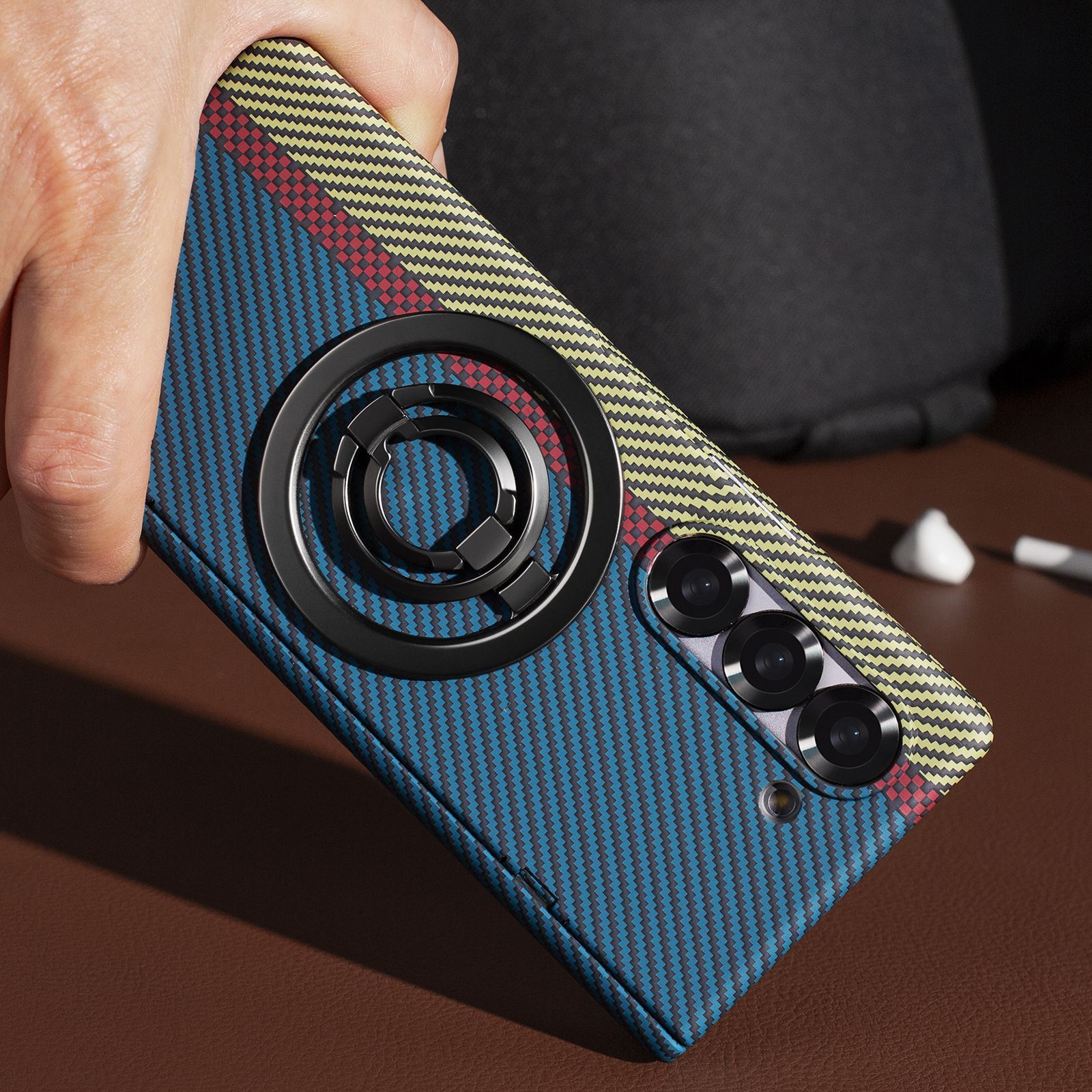 Compatible with Samsung Z Fold 8/7 phone case, 6/5 magnetic rotating stand, 4/3 hinge case, full-coverage protective case.