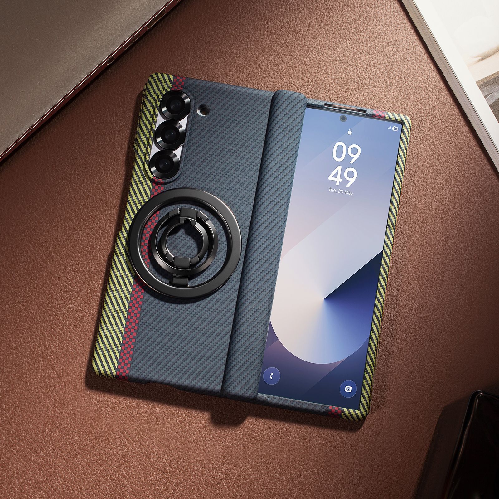 Compatible with Samsung Z Fold 8/7 phone case, 6/5 magnetic rotating stand, 4/3 hinge case, full-coverage protective case.