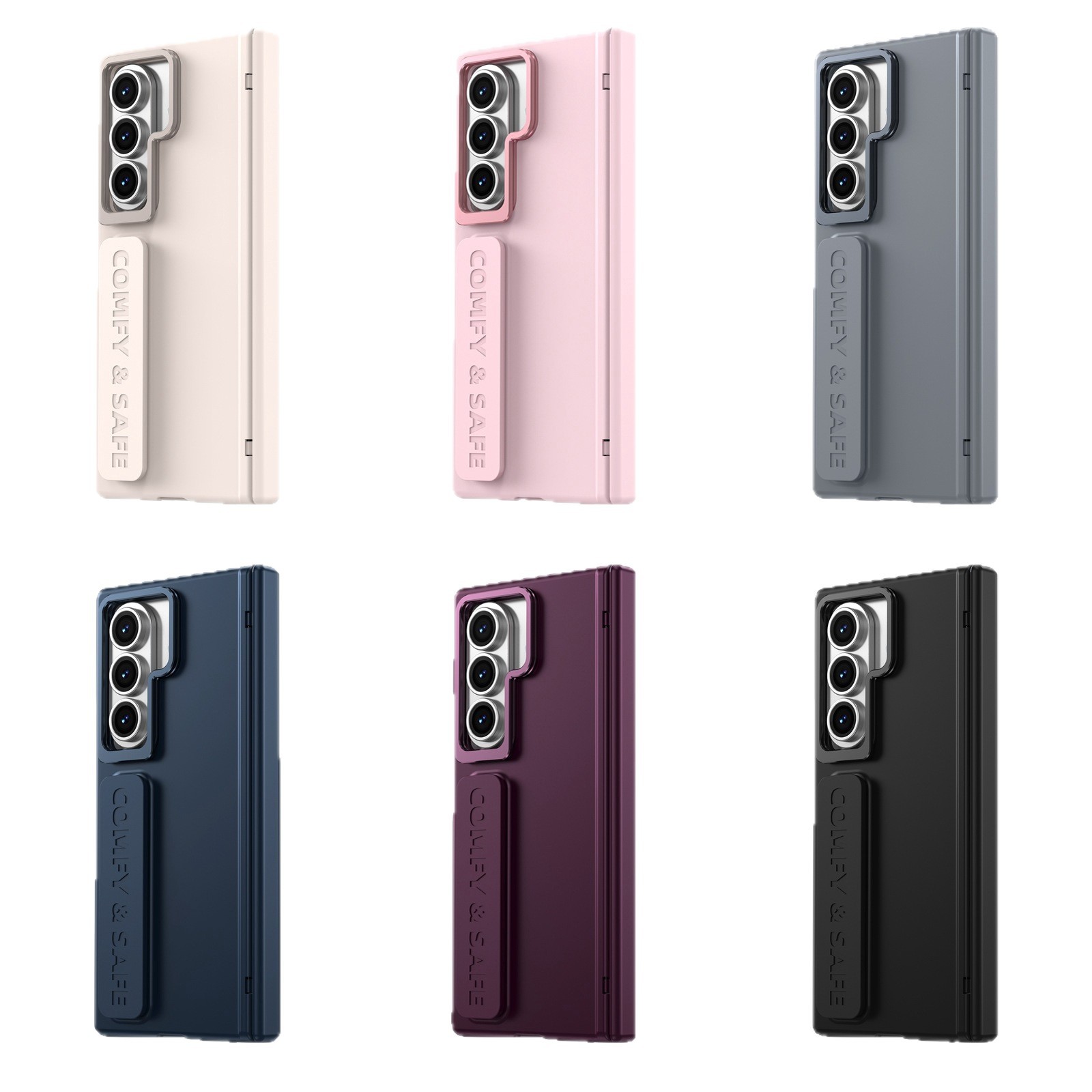 Compatible with Samsung Z Fold8/7/6 phone case, 5/4/3 lens holder, wrist strap, hinge, full coverage, drop protection.