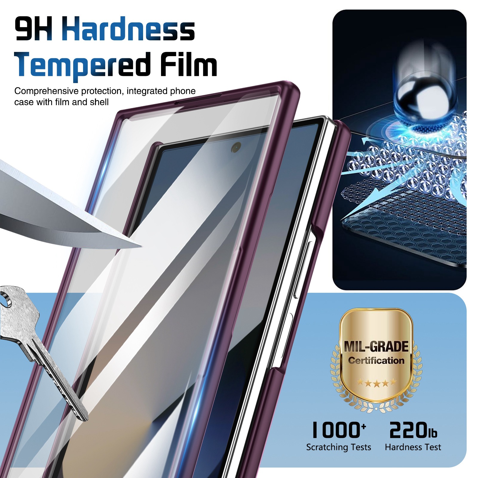 Compatible with Samsung Z Fold8/7/6 phone case, 5/4/3 lens holder, wrist strap, hinge, full coverage, drop protection.