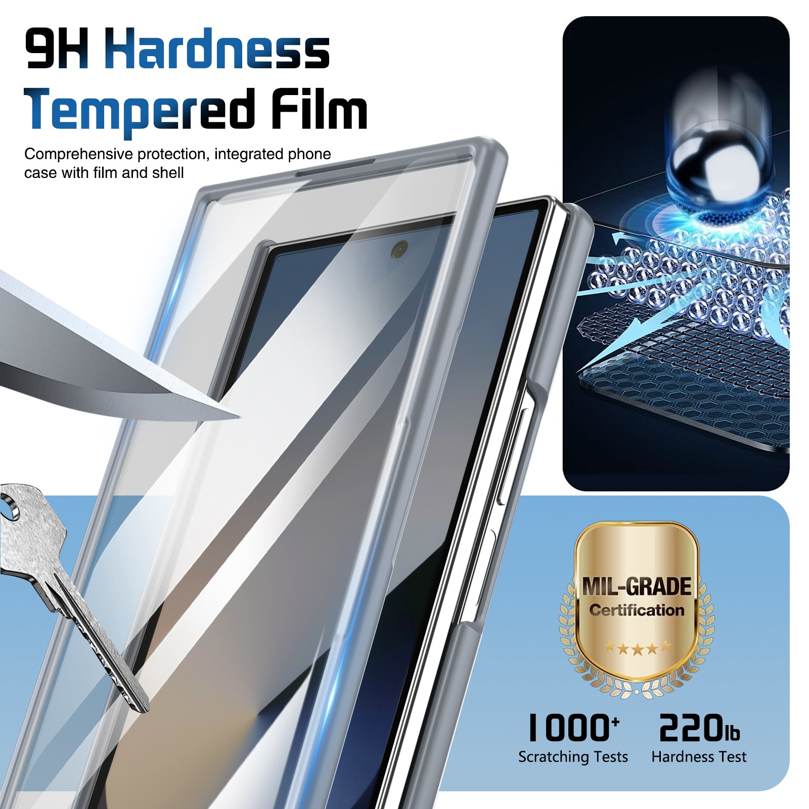 Compatible with Samsung Z Fold8/7/6 phone case, 5/4/3 lens holder, wrist strap, hinge, full coverage, drop protection.