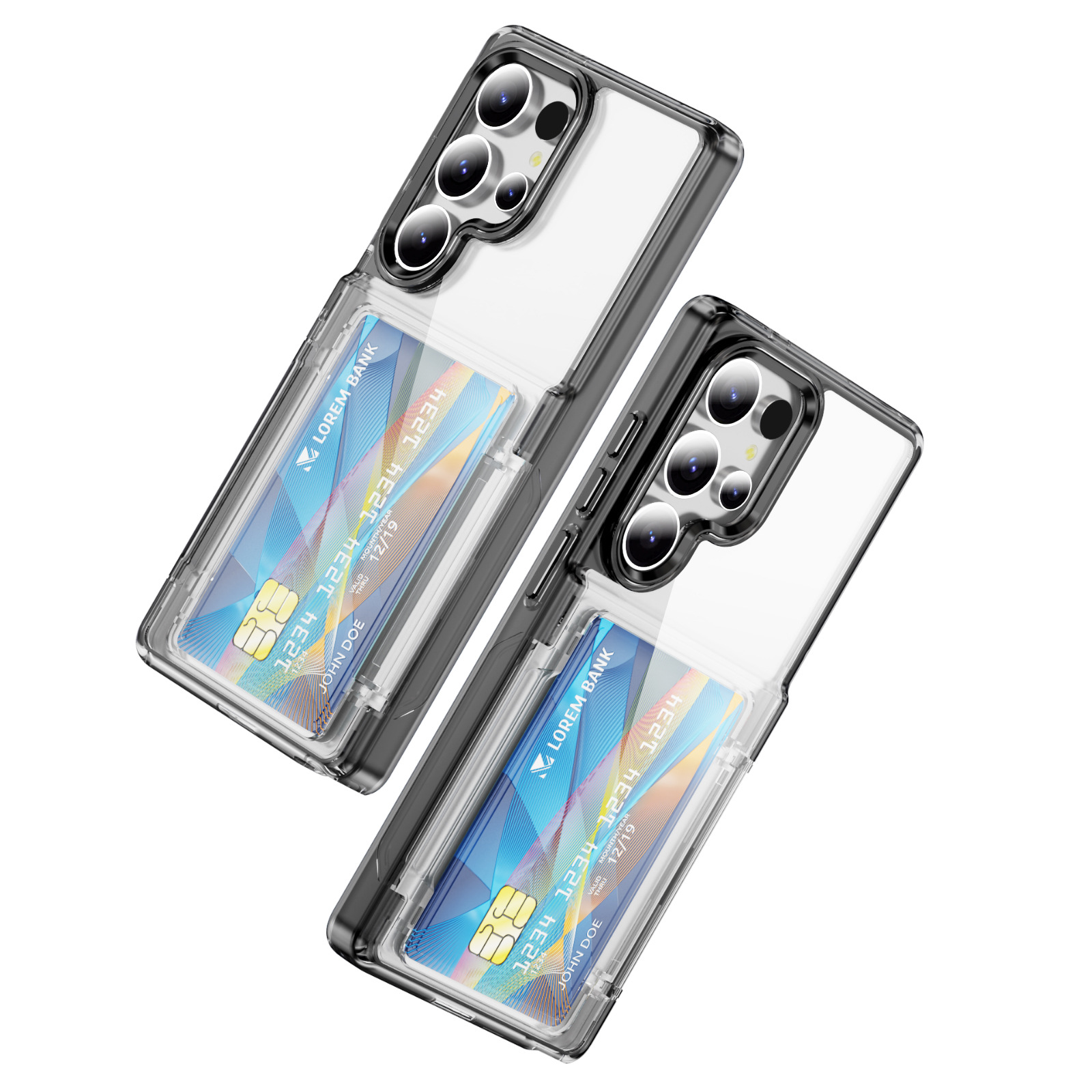 Compatible with Samsung S26 Ultra phone case, S25 Plus flip phone case, card holder, S24 transparent color-blocking protective case, 23