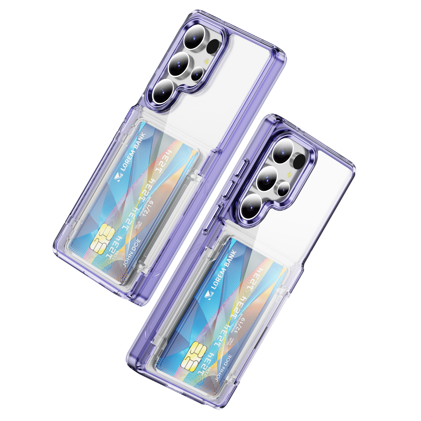 Compatible with Samsung S26 Ultra phone case, S25 Plus flip phone case, card holder, S24 transparent color-blocking protective case, 23