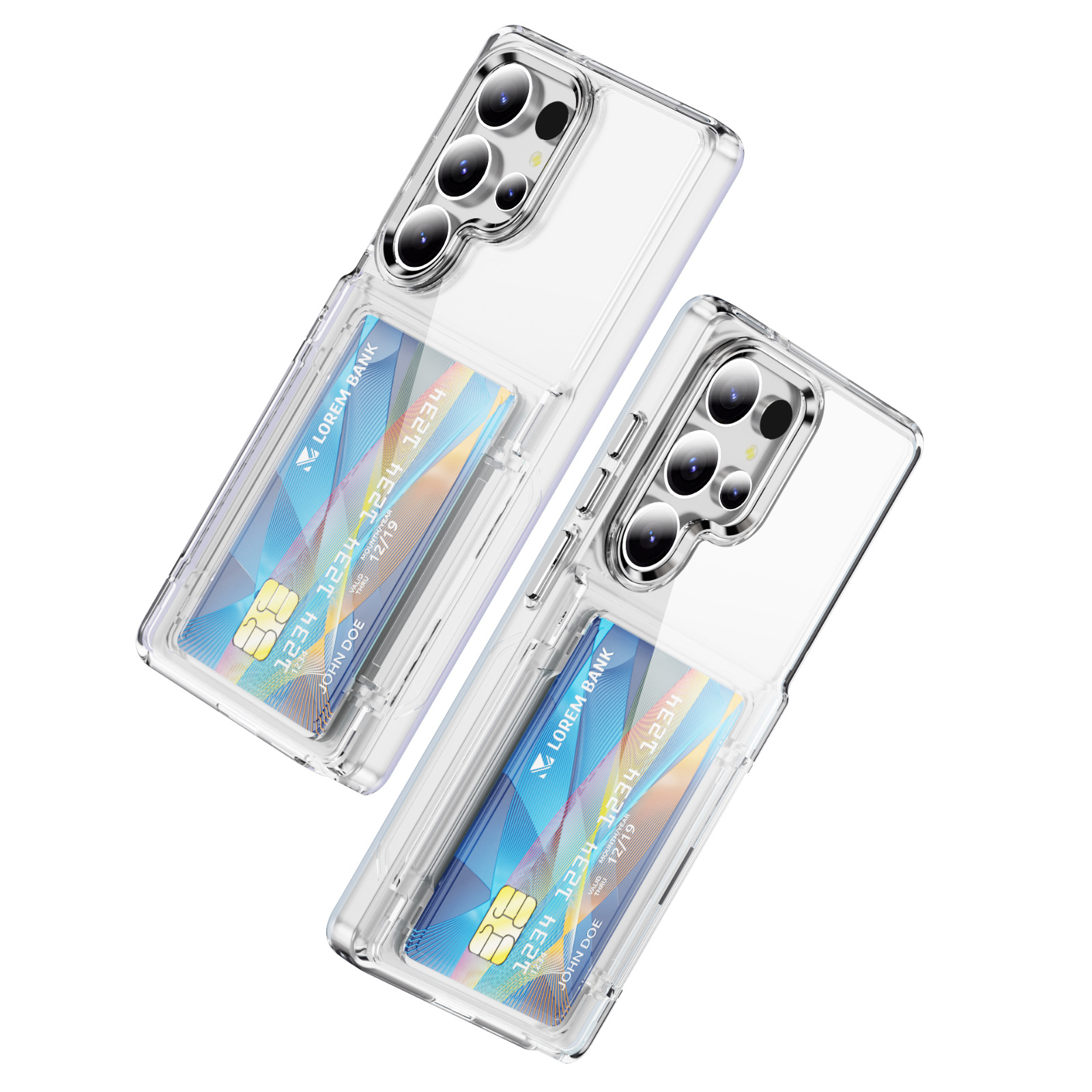 Compatible with Samsung S26 Ultra phone case, S25 Plus flip phone case, card holder, S24 transparent color-blocking protective case, 23