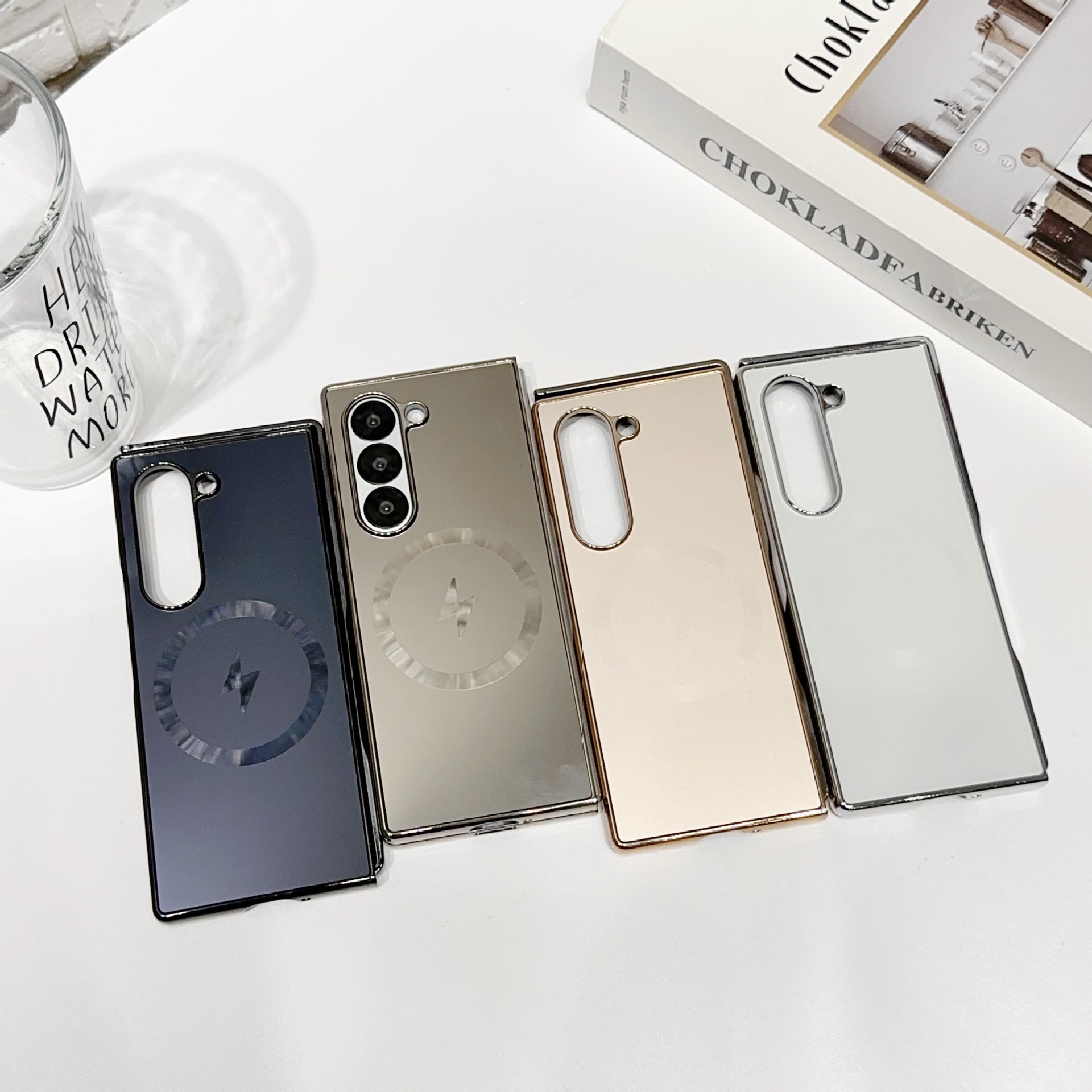 Compatible with Samsung ZFold8/7/6 phone case W25 wireless charging magnetic 5/4/3 electroplated AG ultra-thin X6 protective case