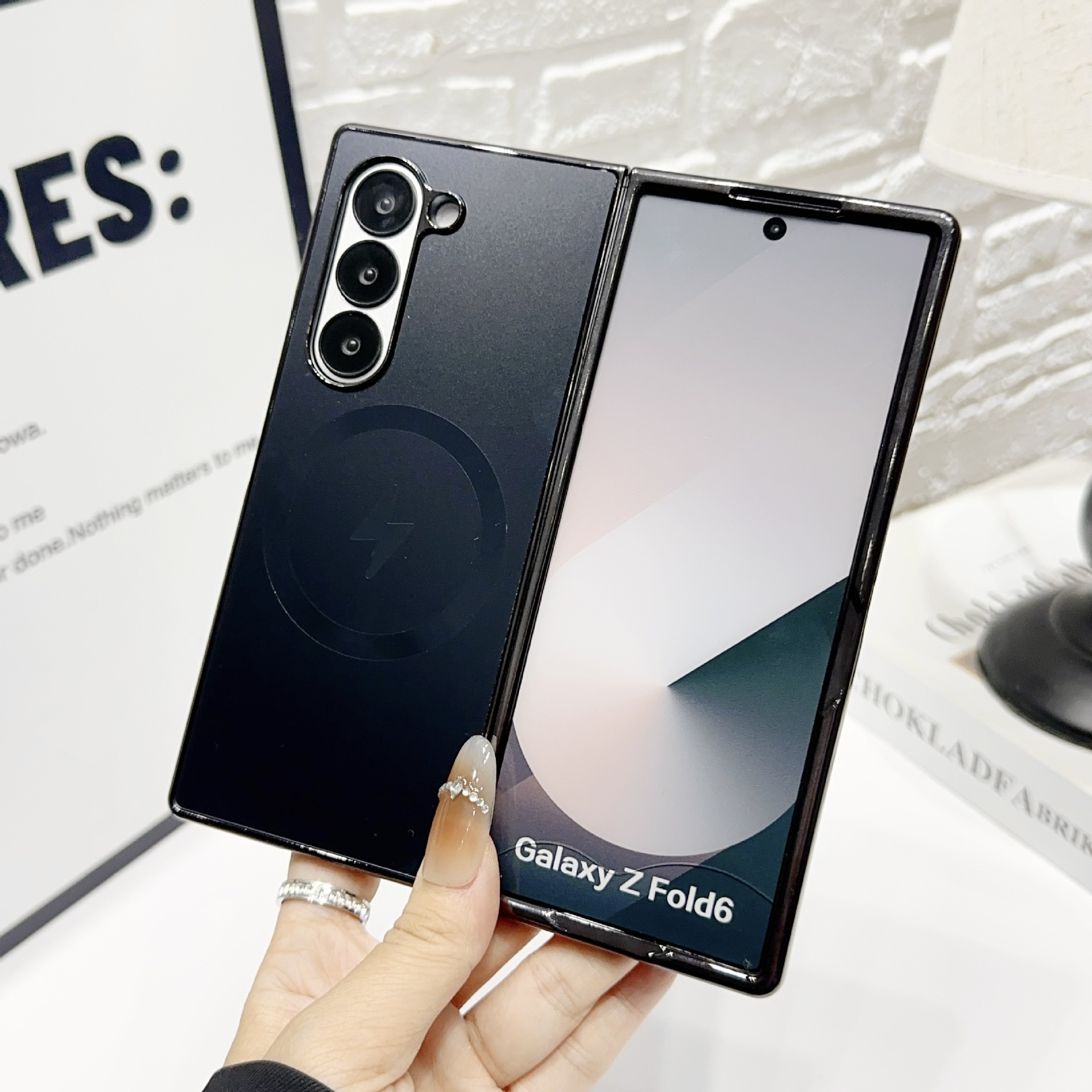 Compatible with Samsung ZFold8/7/6 phone case W25 wireless charging magnetic 5/4/3 electroplated AG ultra-thin X6 protective case