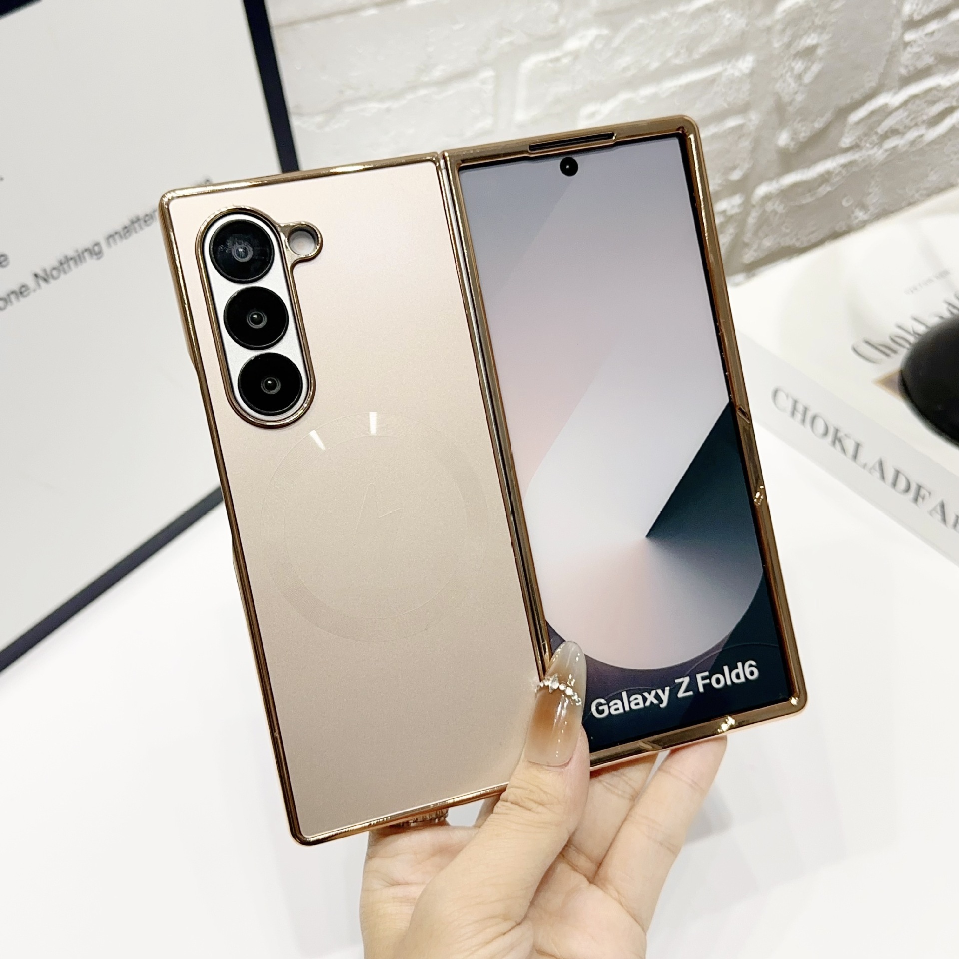 Compatible with Samsung ZFold8/7/6 phone case W25 wireless charging magnetic 5/4/3 electroplated AG ultra-thin X6 protective case
