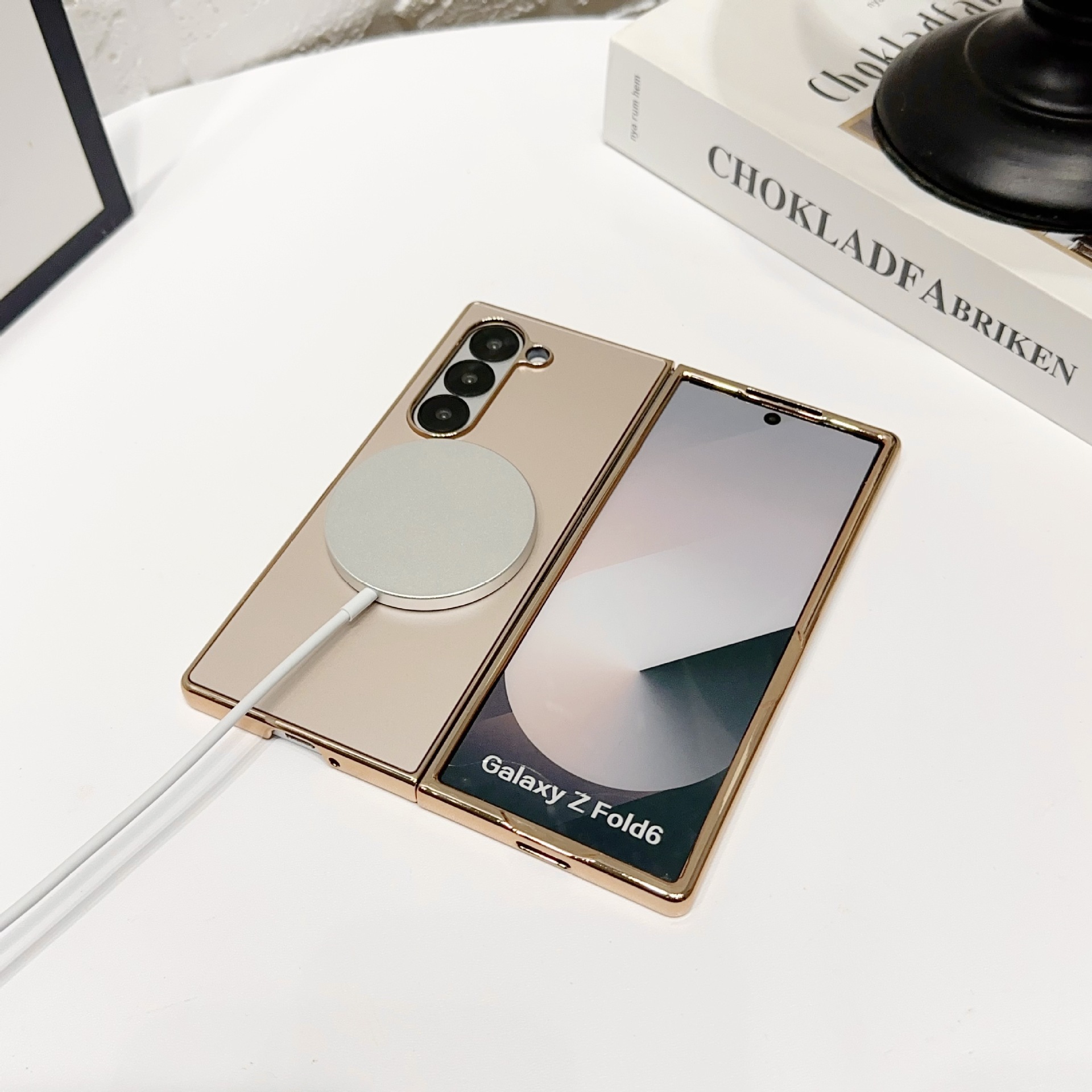 Compatible with Samsung ZFold8/7/6 phone case W25 wireless charging magnetic 5/4/3 electroplated AG ultra-thin X6 protective case