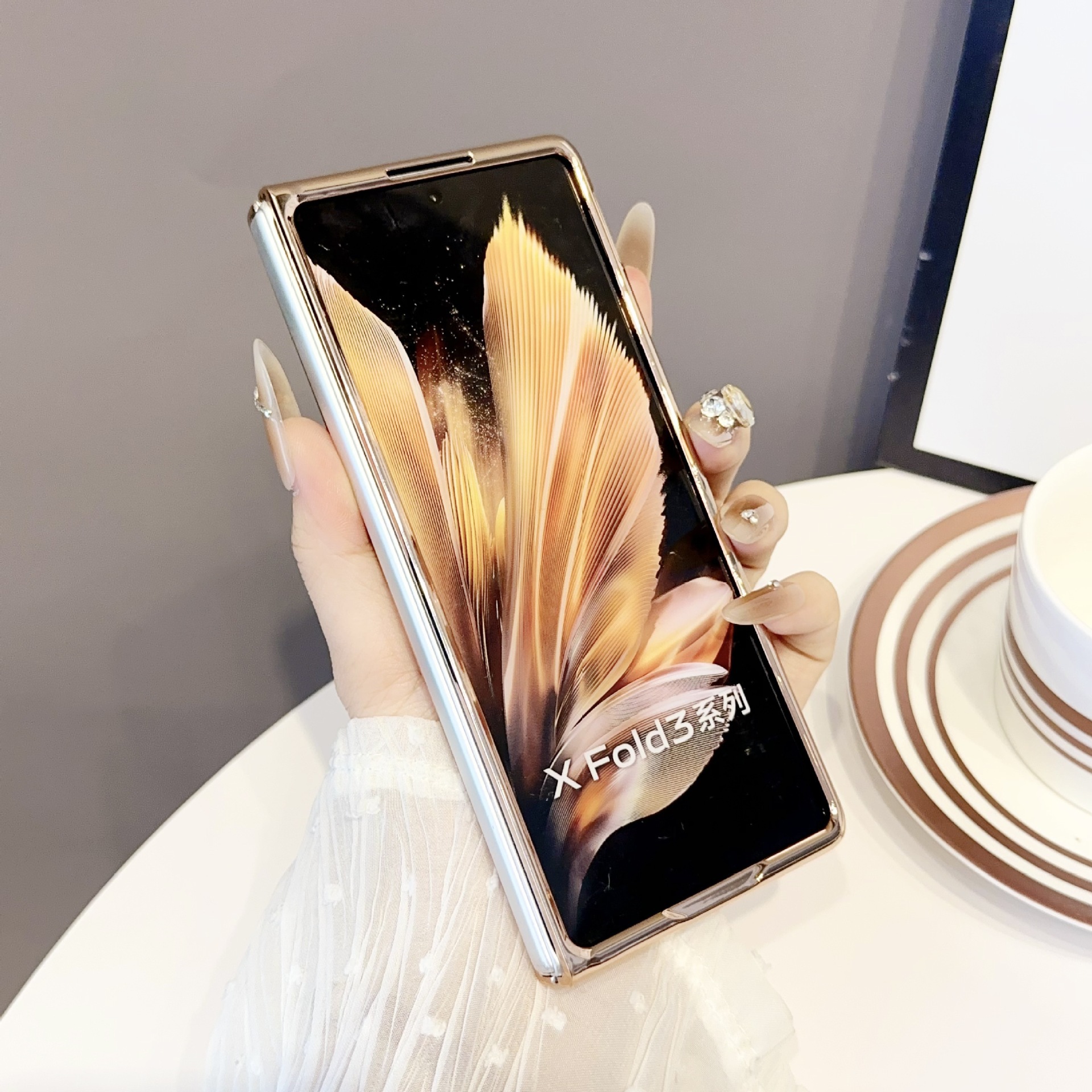 Compatible with Samsung ZFold8/7/6 phone case W25 wireless charging magnetic 5/4/3 electroplated AG ultra-thin X6 protective case
