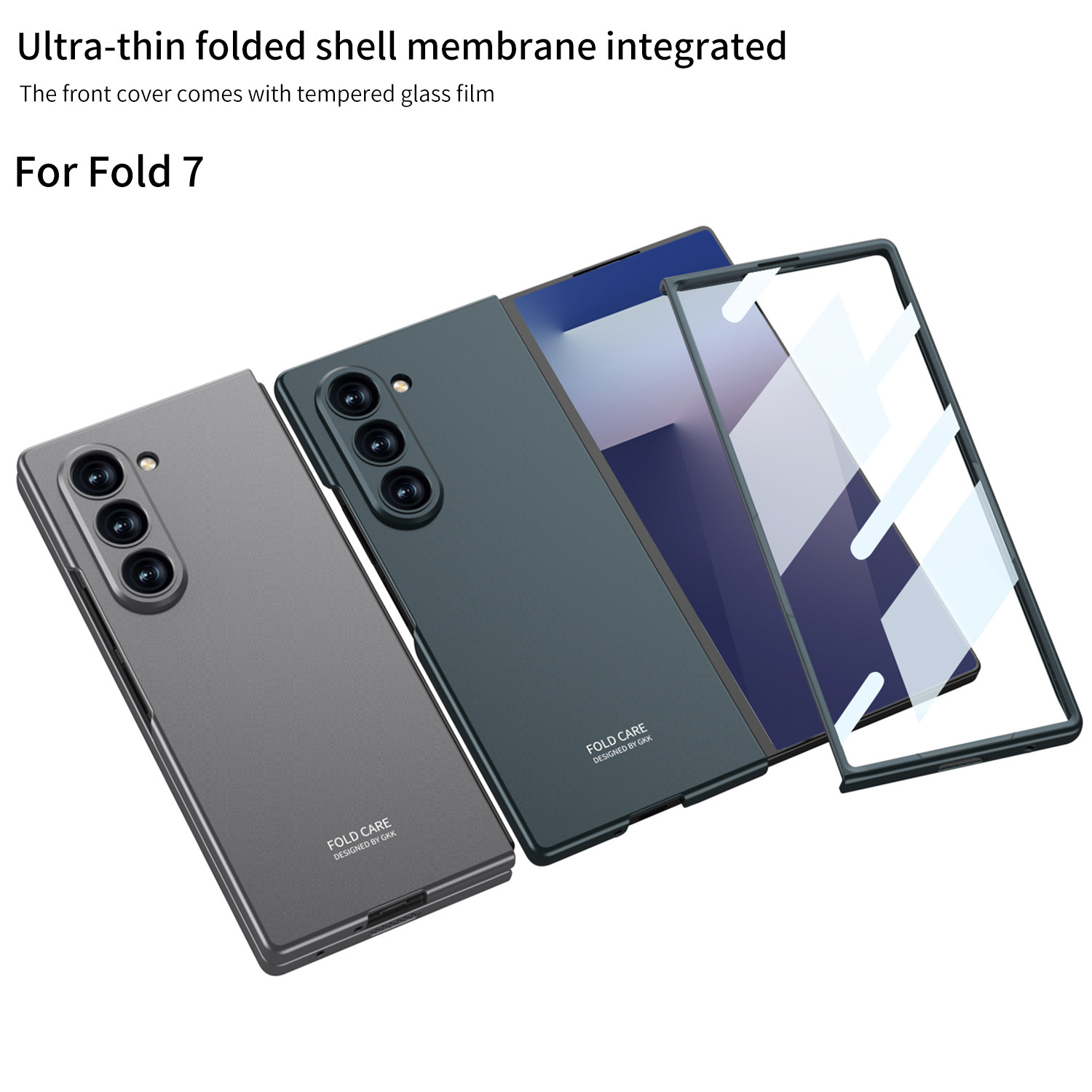 Compatible with Samsung Z Fold8 Ultra phone case 7/6/5 ultra-thin case film solid color folding screen anti-drop protective case