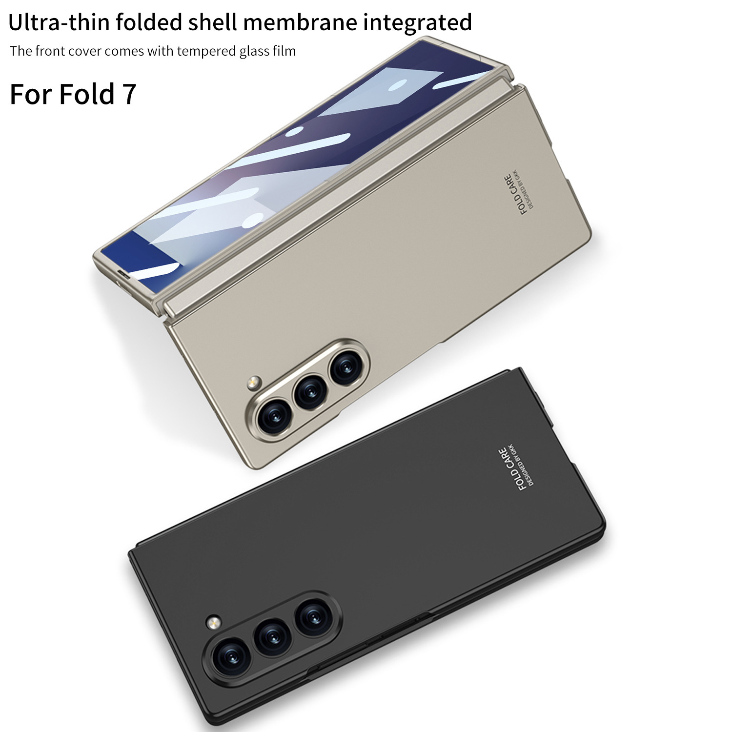 Compatible with Samsung Z Fold8 Ultra phone case 7/6/5 ultra-thin case film solid color folding screen anti-drop protective case