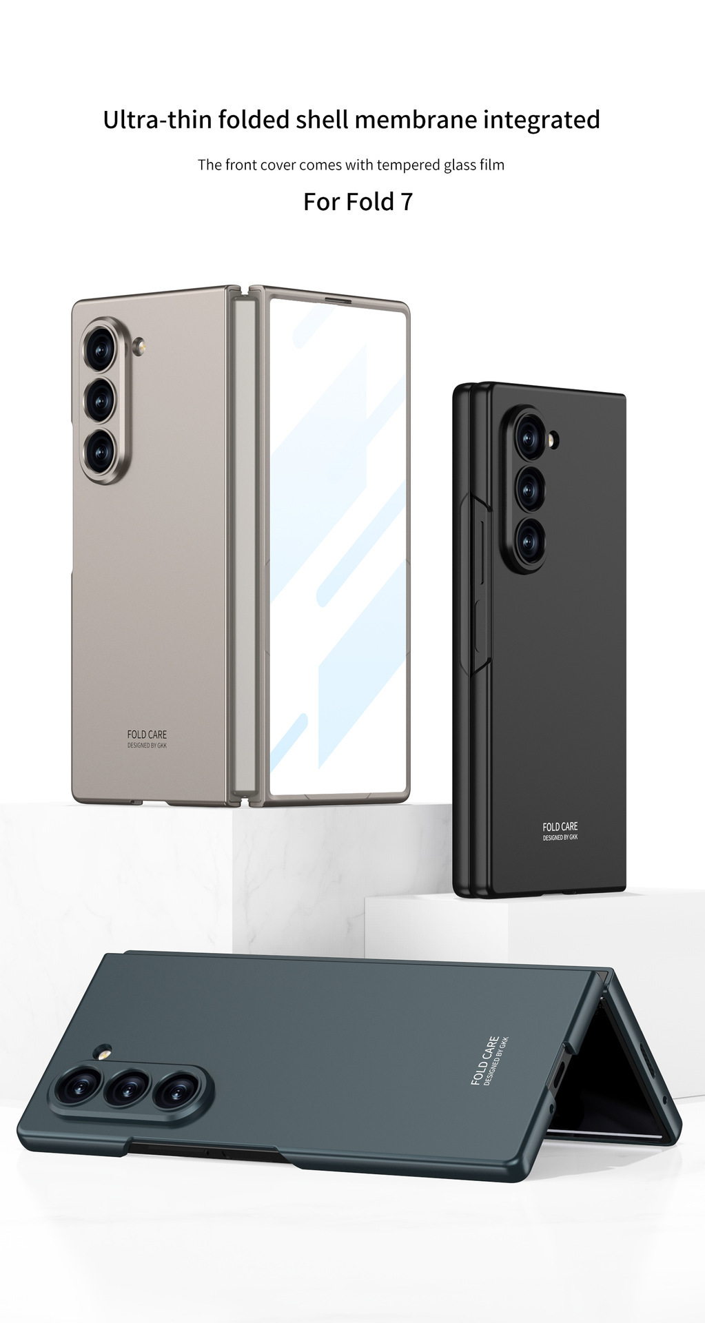 Compatible with Samsung Z Fold8 Ultra phone case 7/6/5 ultra-thin case film solid color folding screen anti-drop protective case
