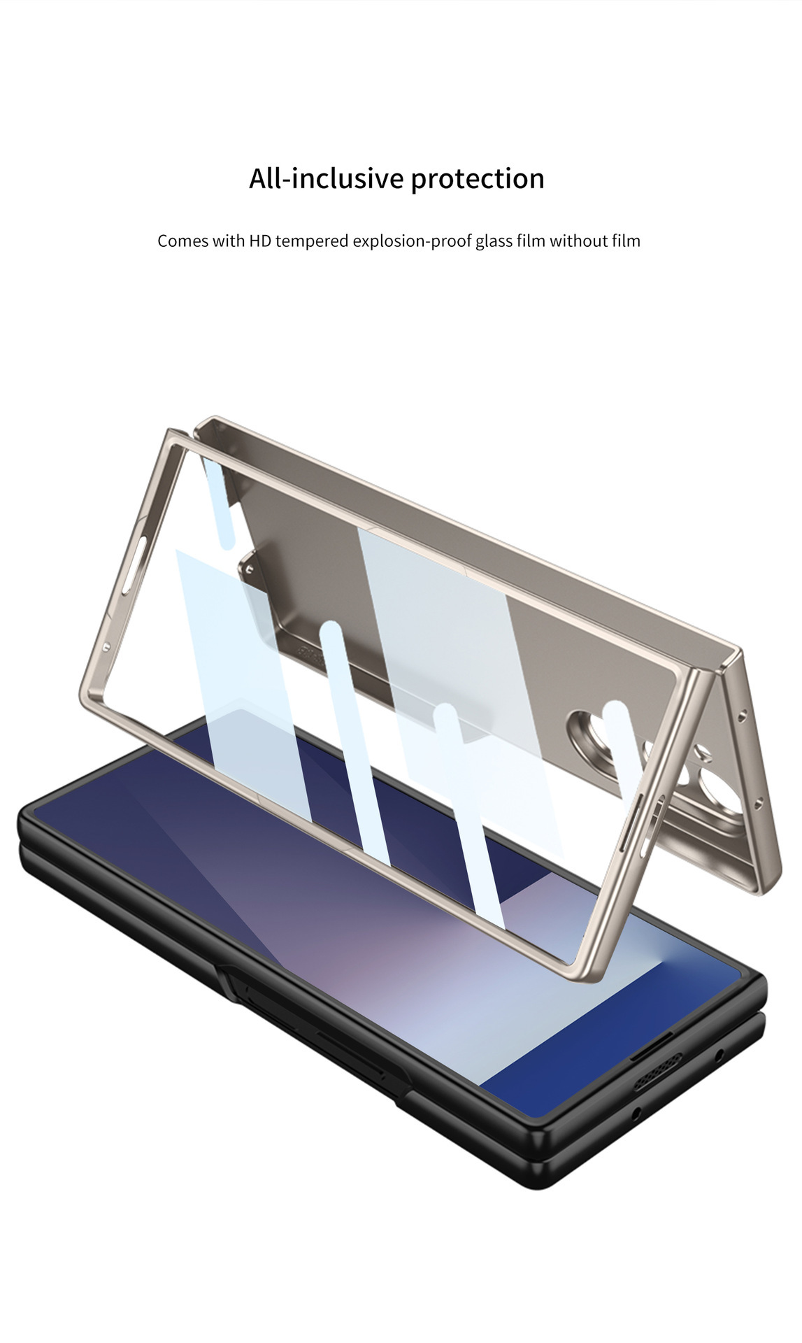 Compatible with Samsung Z Fold8 Ultra phone case 7/6/5 ultra-thin case film solid color folding screen anti-drop protective case
