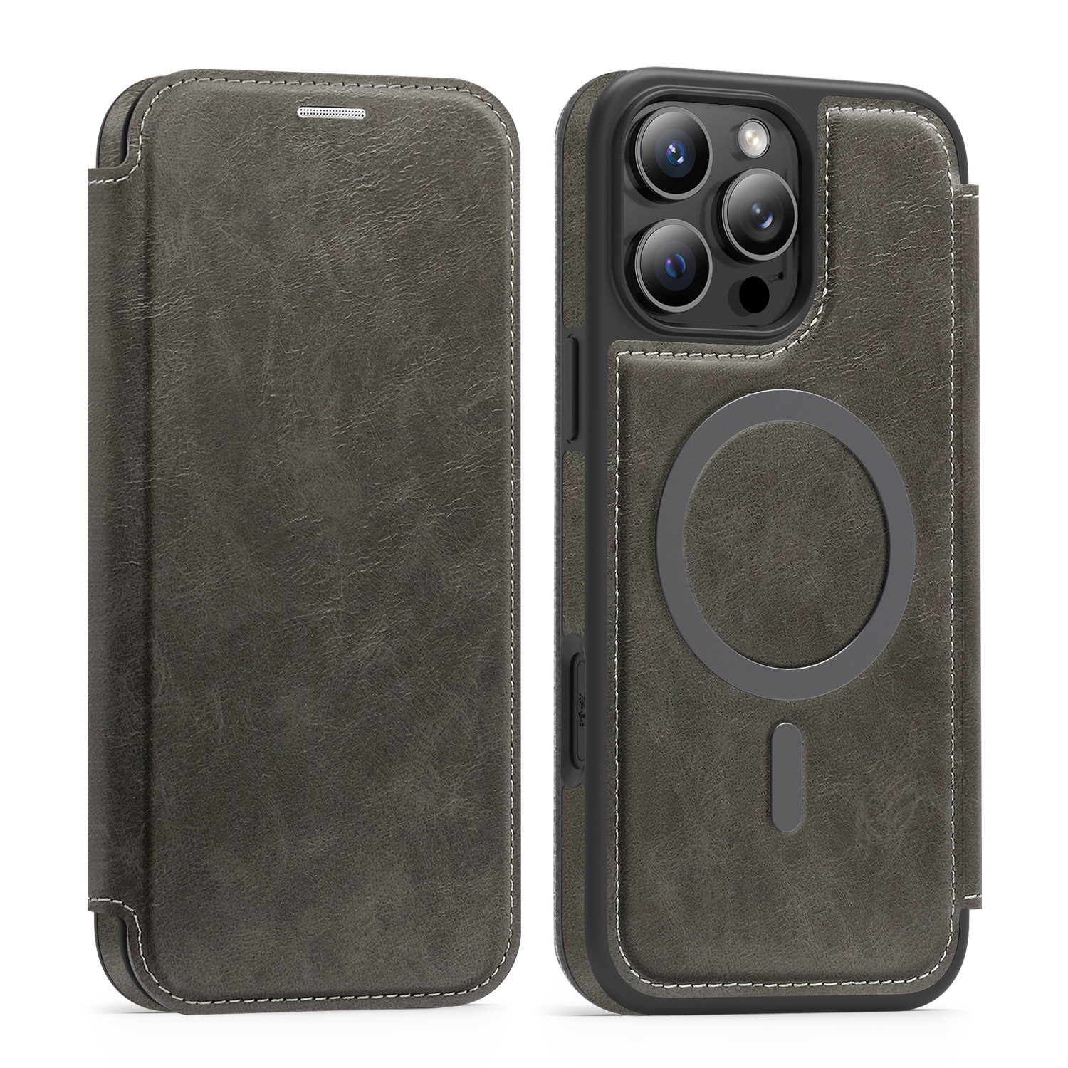 Compatible with Apple 17 Air phone case, 16/15 Pro Max magnetic flip case with card slot, 13/14 Pro protective case