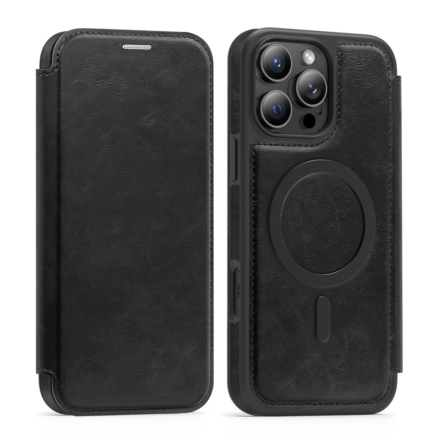 Compatible with Apple 17 Air phone case, 16/15 Pro Max magnetic flip case with card slot, 13/14 Pro protective case