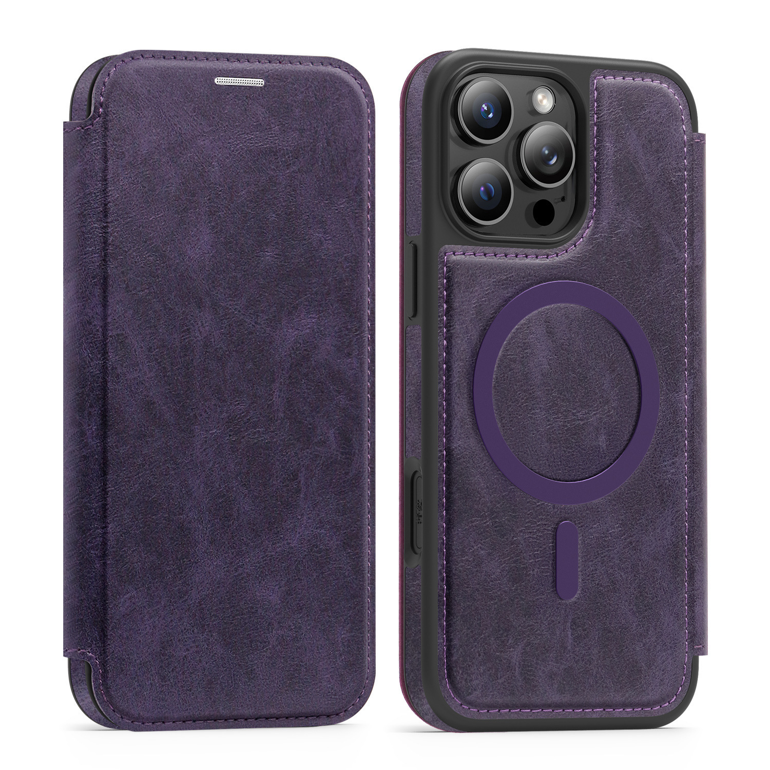 Compatible with Apple 17 Air phone case, 16/15 Pro Max magnetic flip case with card slot, 13/14 Pro protective case