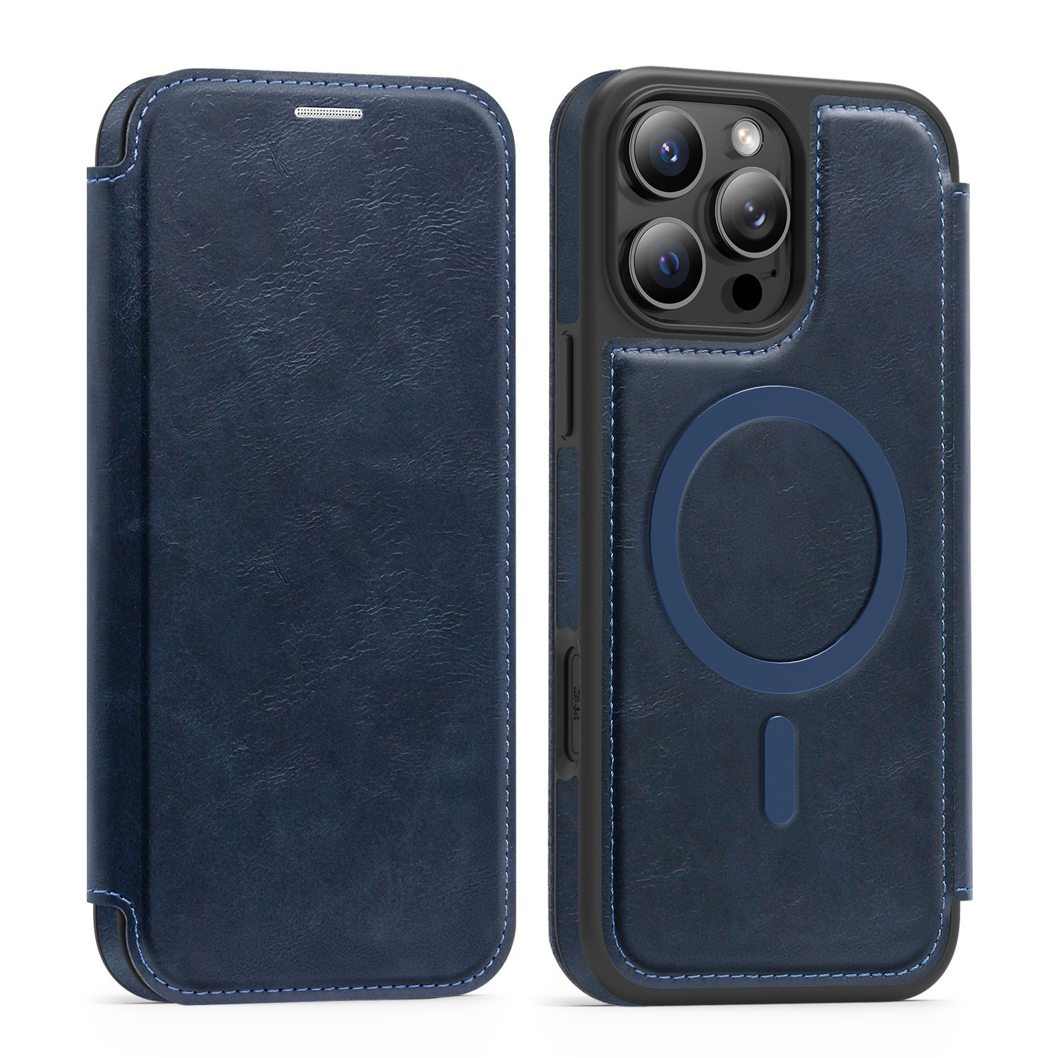 Compatible with Apple 17 Air phone case, 16/15 Pro Max magnetic flip case with card slot, 13/14 Pro protective case