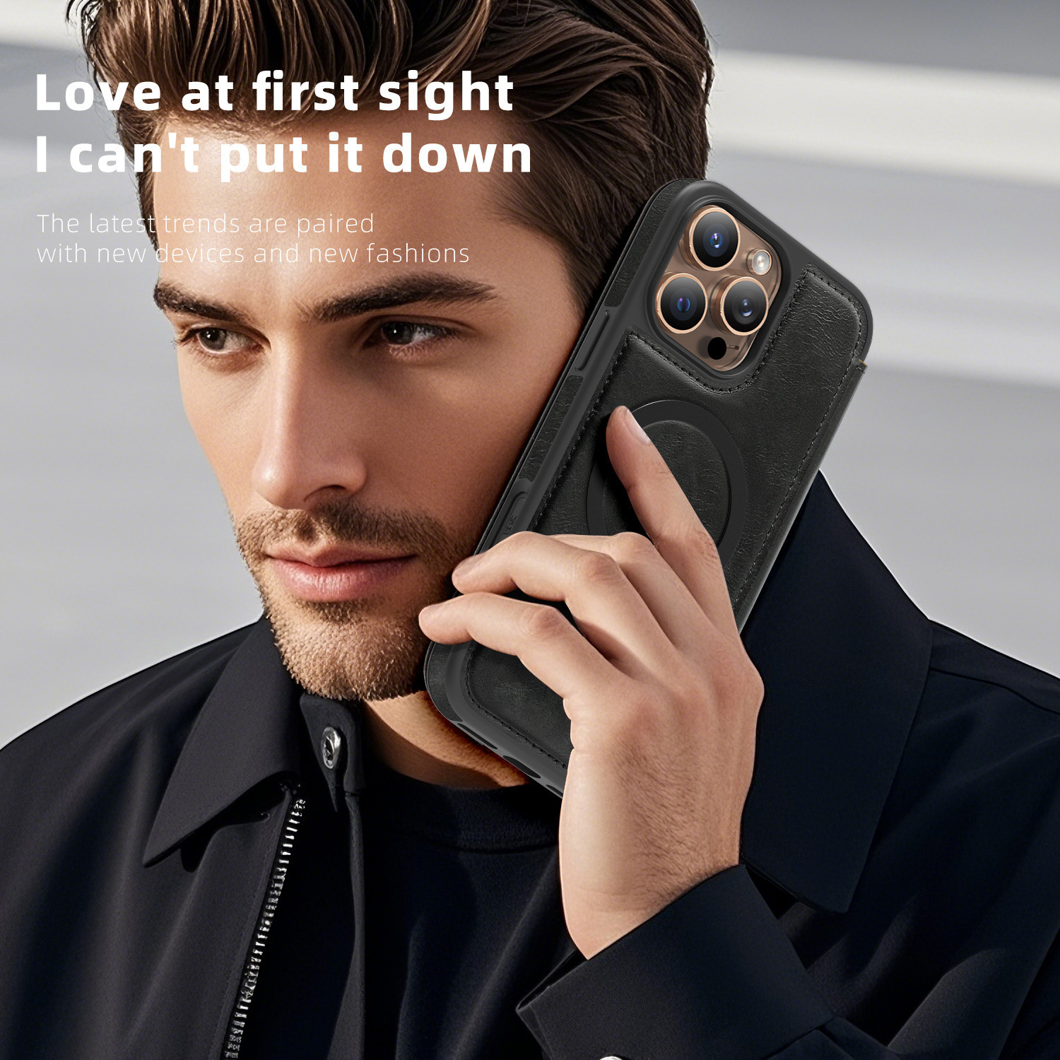 Compatible with Apple 17 Air phone case, 16/15 Pro Max magnetic flip case with card slot, 13/14 Pro protective case
