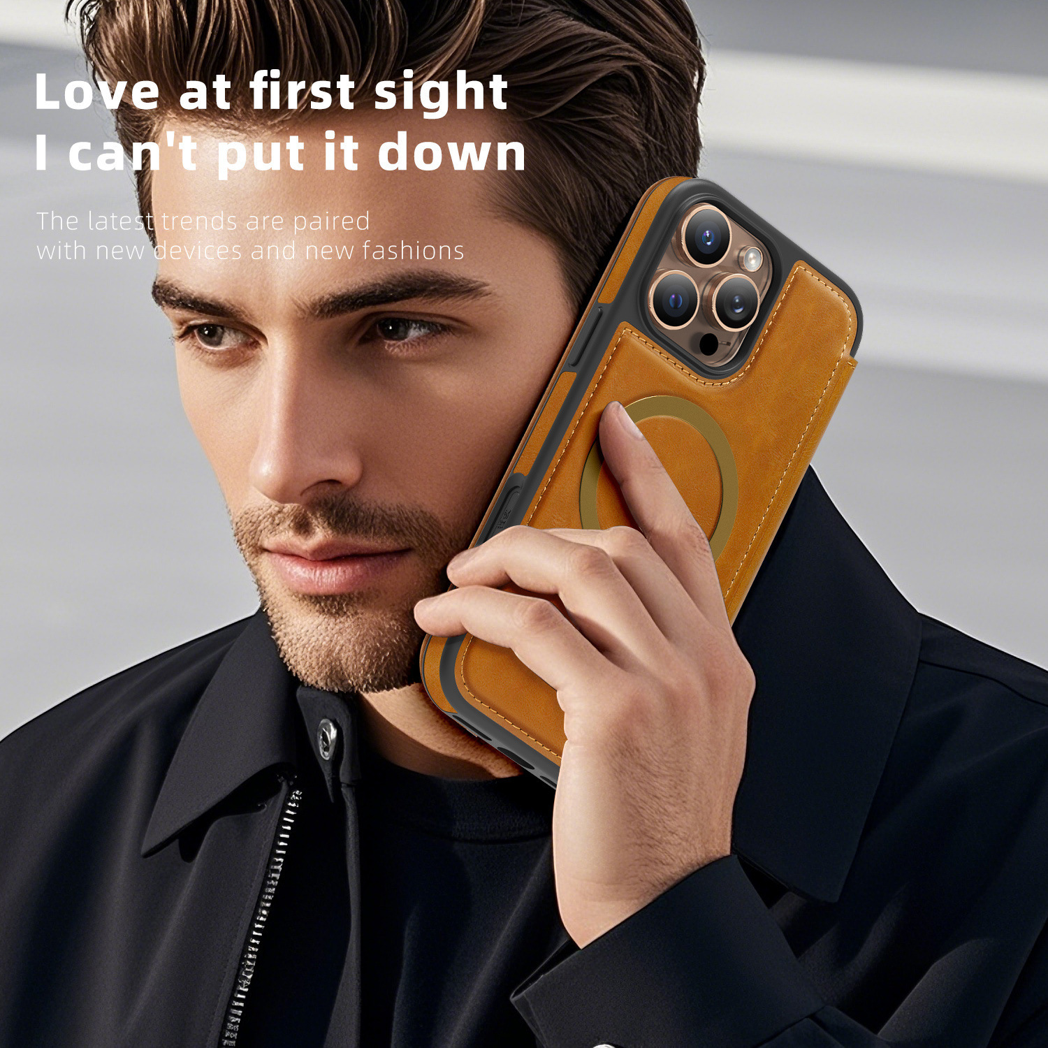 Compatible with Apple 17 Air phone case, 16/15 Pro Max magnetic flip case with card slot, 13/14 Pro protective case