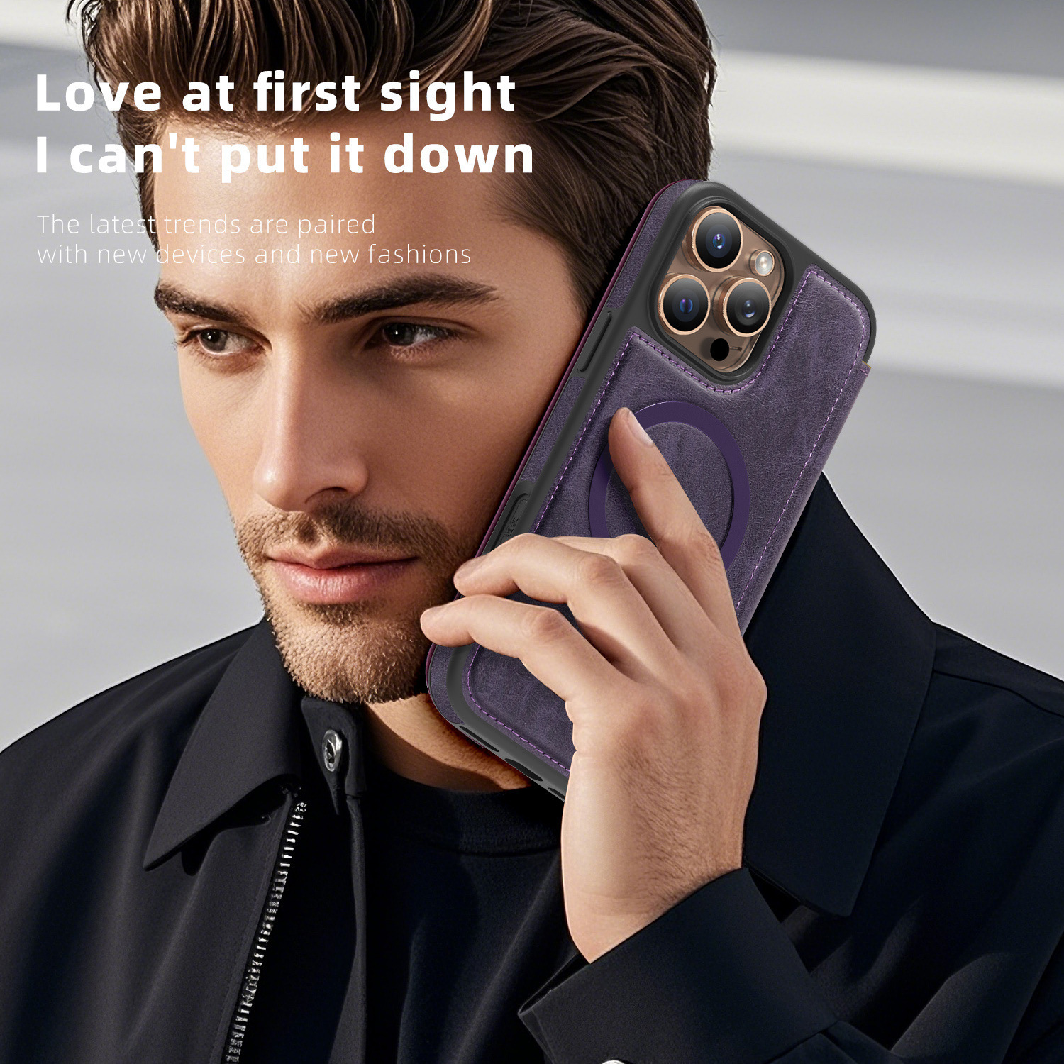 Compatible with Apple 17 Air phone case, 16/15 Pro Max magnetic flip case with card slot, 13/14 Pro protective case