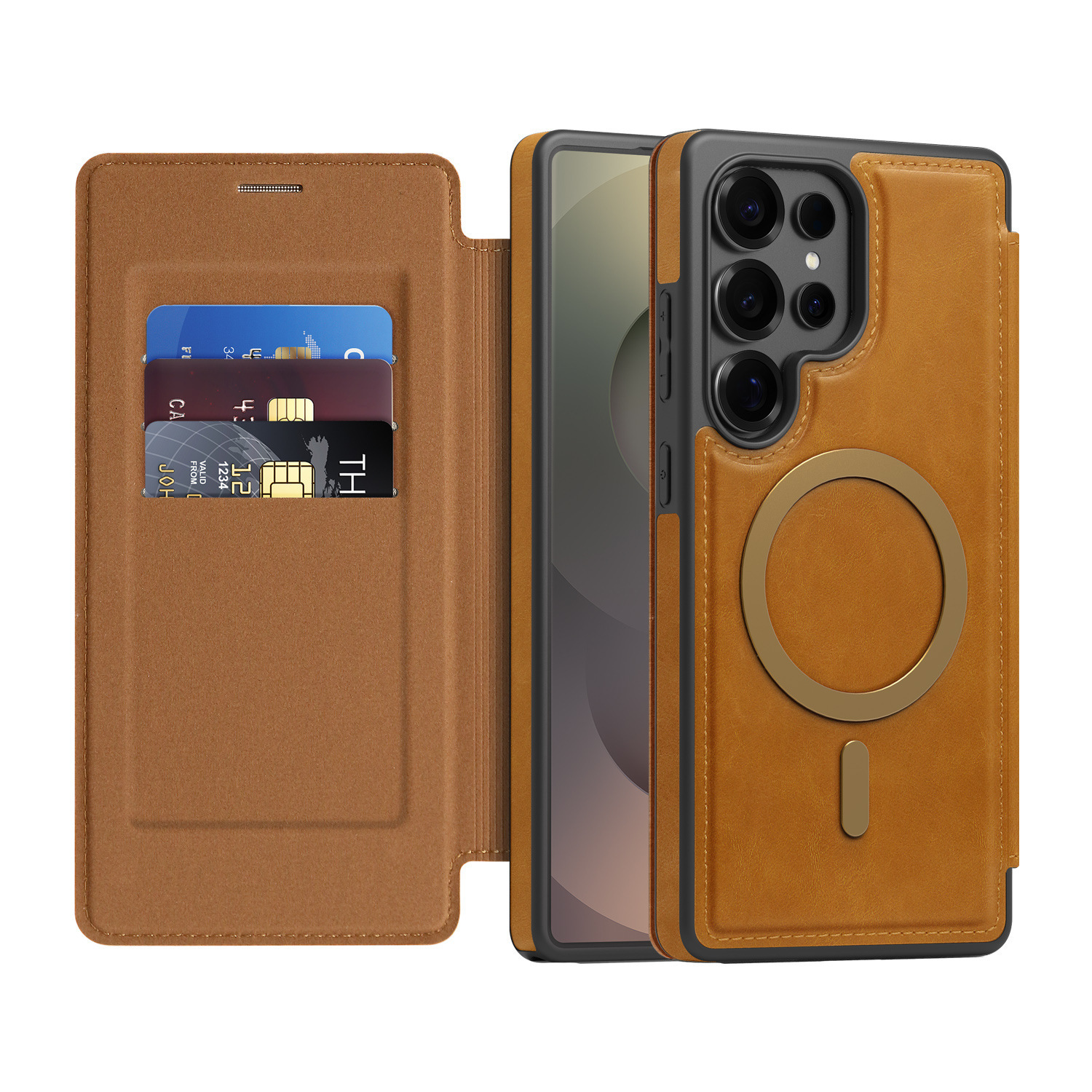Compatible with Samsung S26 Ultra phone case, S25 Plus magnetic flip case, S24FE SIM card slot full-coverage protective case