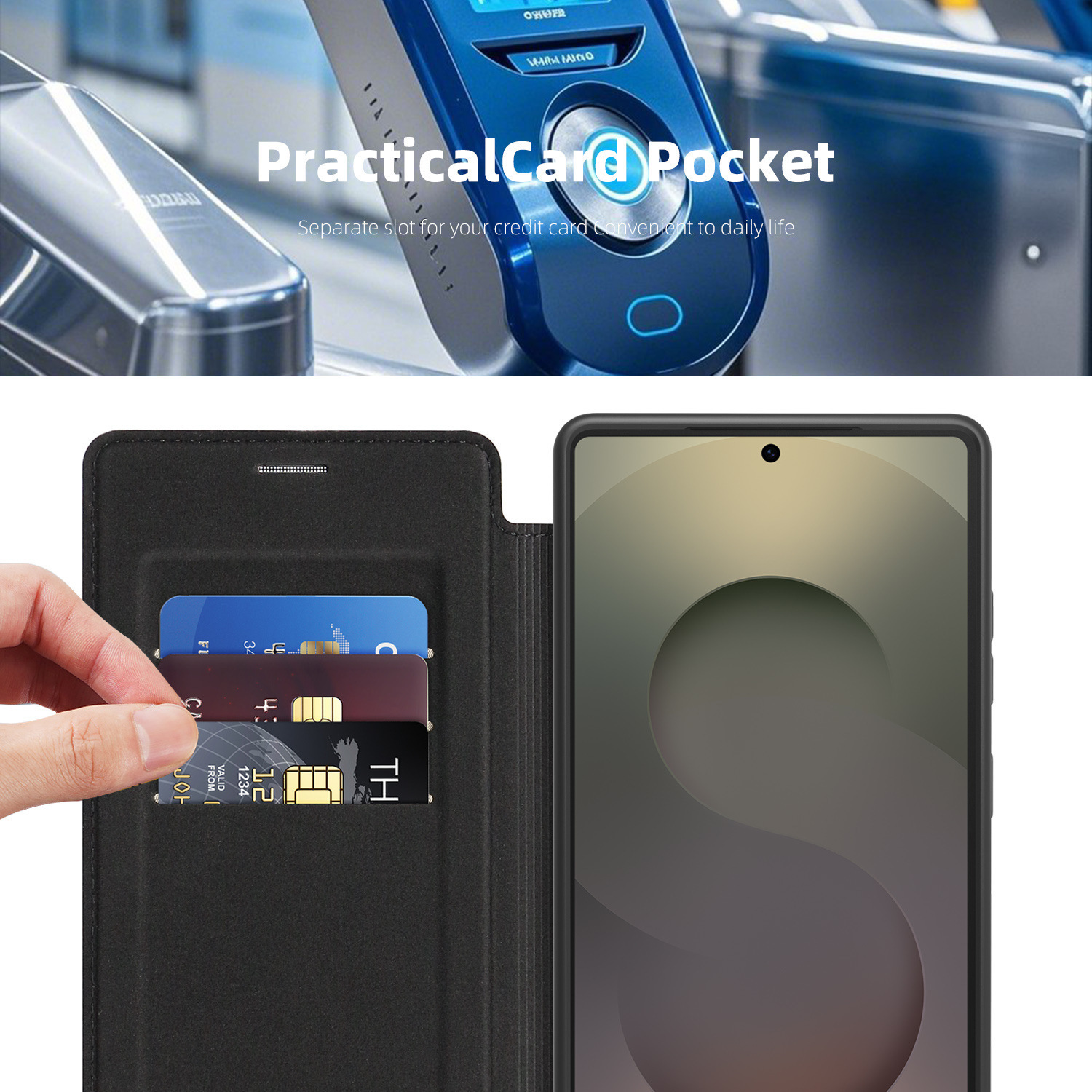 Compatible with Samsung S26 Ultra phone case, S25 Plus magnetic flip case, S24FE SIM card slot full-coverage protective case