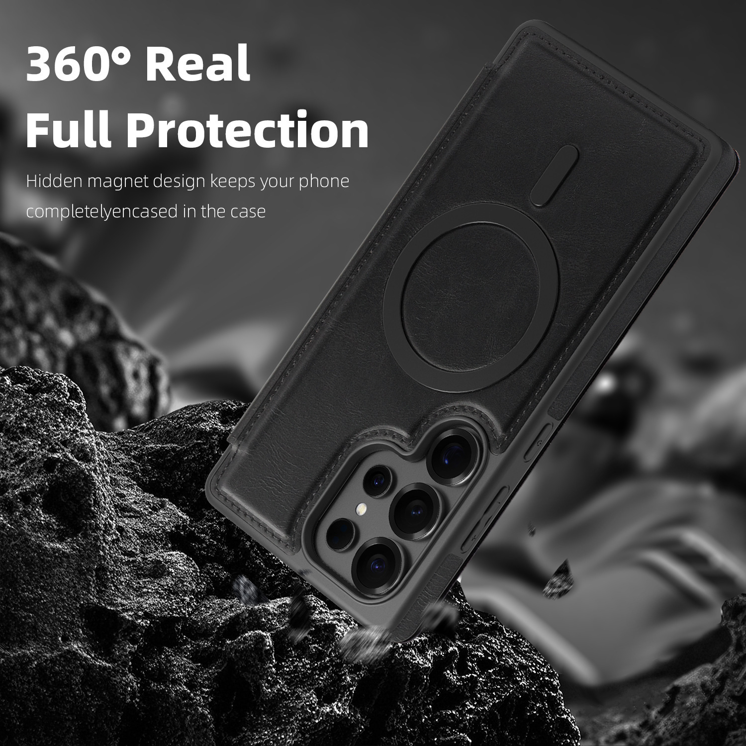 Compatible with Samsung S26 Ultra phone case, S25 Plus magnetic flip case, S24FE SIM card slot full-coverage protective case