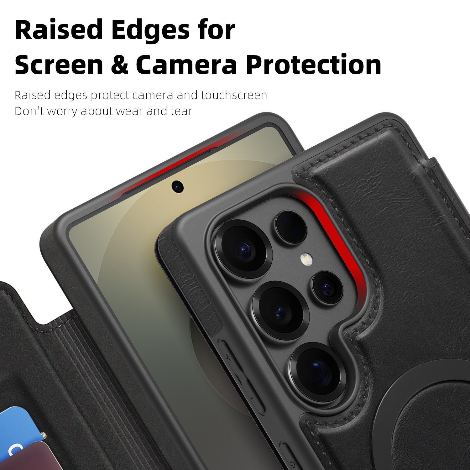 Compatible with Samsung S26 Ultra phone case, S25 Plus magnetic flip case, S24FE SIM card slot full-coverage protective case
