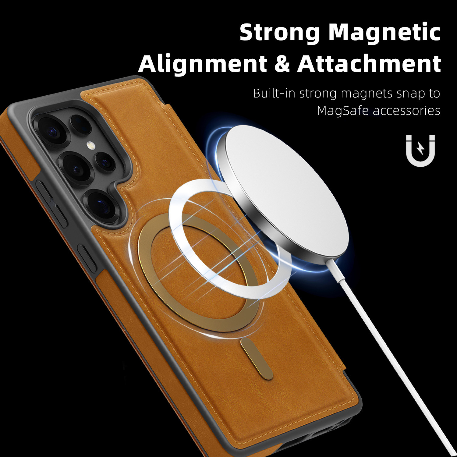 Compatible with Samsung S26 Ultra phone case, S25 Plus magnetic flip case, S24FE SIM card slot full-coverage protective case