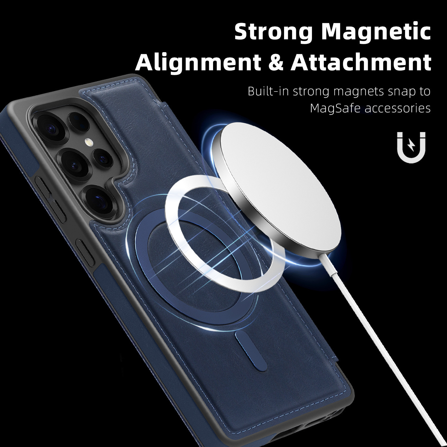 Compatible with Samsung S26 Ultra phone case, S25 Plus magnetic flip case, S24FE SIM card slot full-coverage protective case