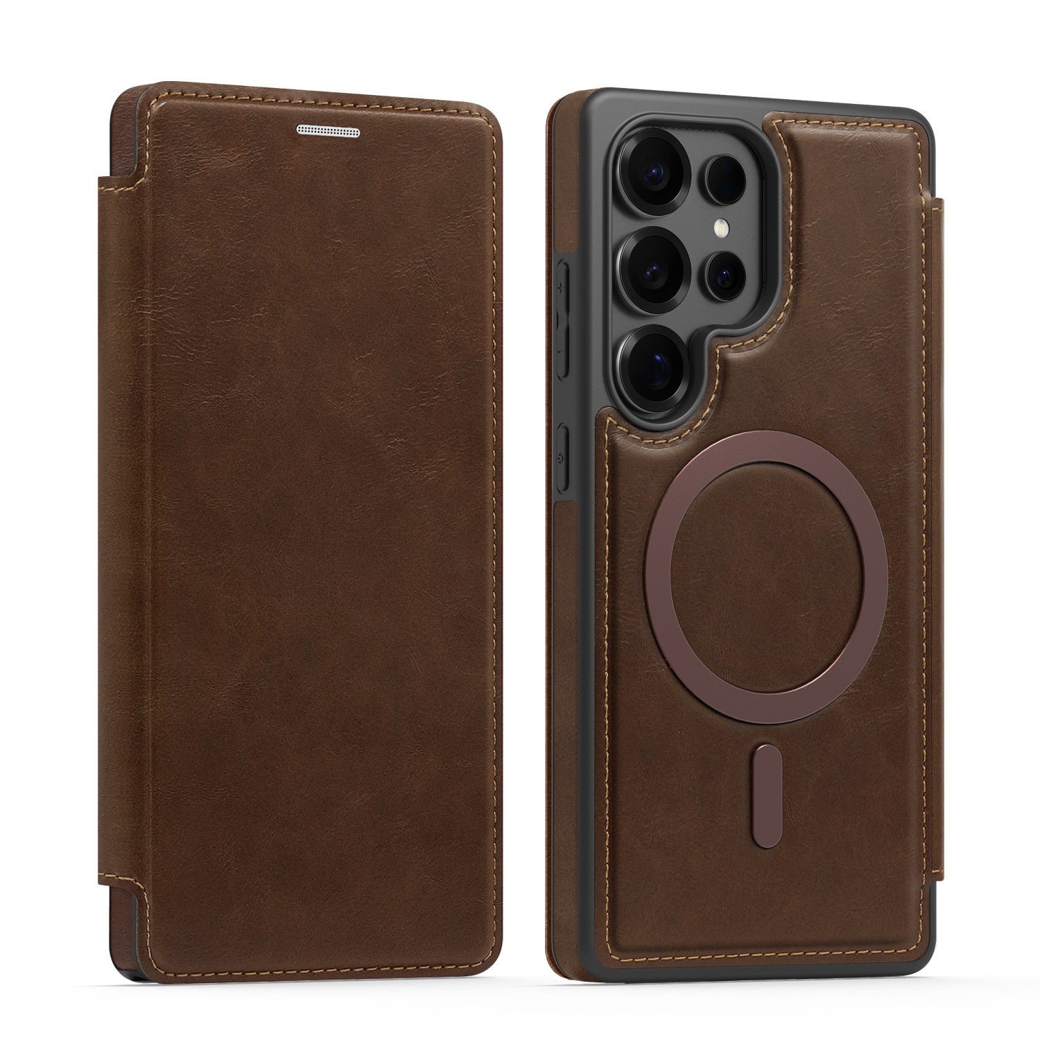 Compatible with Samsung S26 Ultra phone case, S25 Plus magnetic flip case, S24FE SIM card slot full-coverage protective case