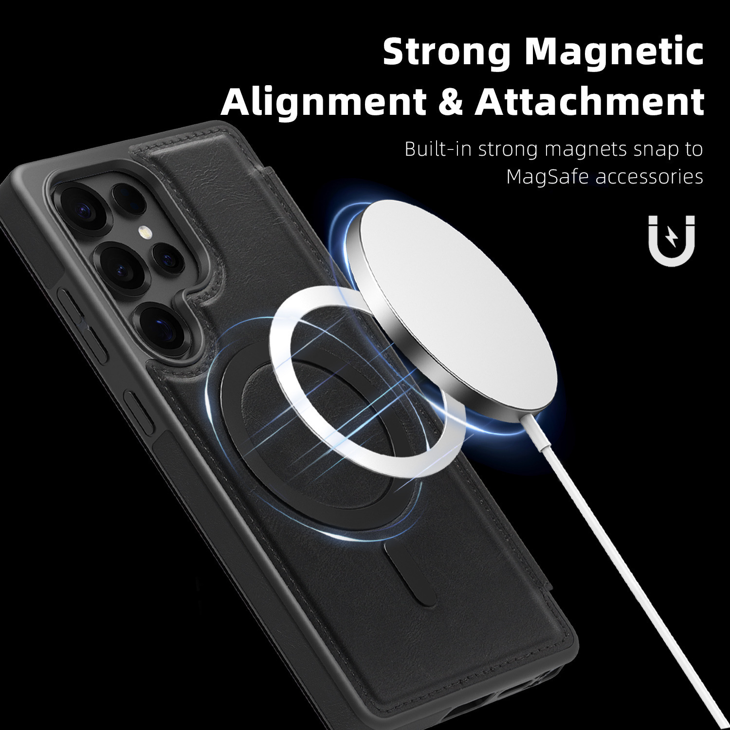 Compatible with Samsung S26 Ultra phone case, S25 Plus magnetic flip case, S24FE SIM card slot full-coverage protective case