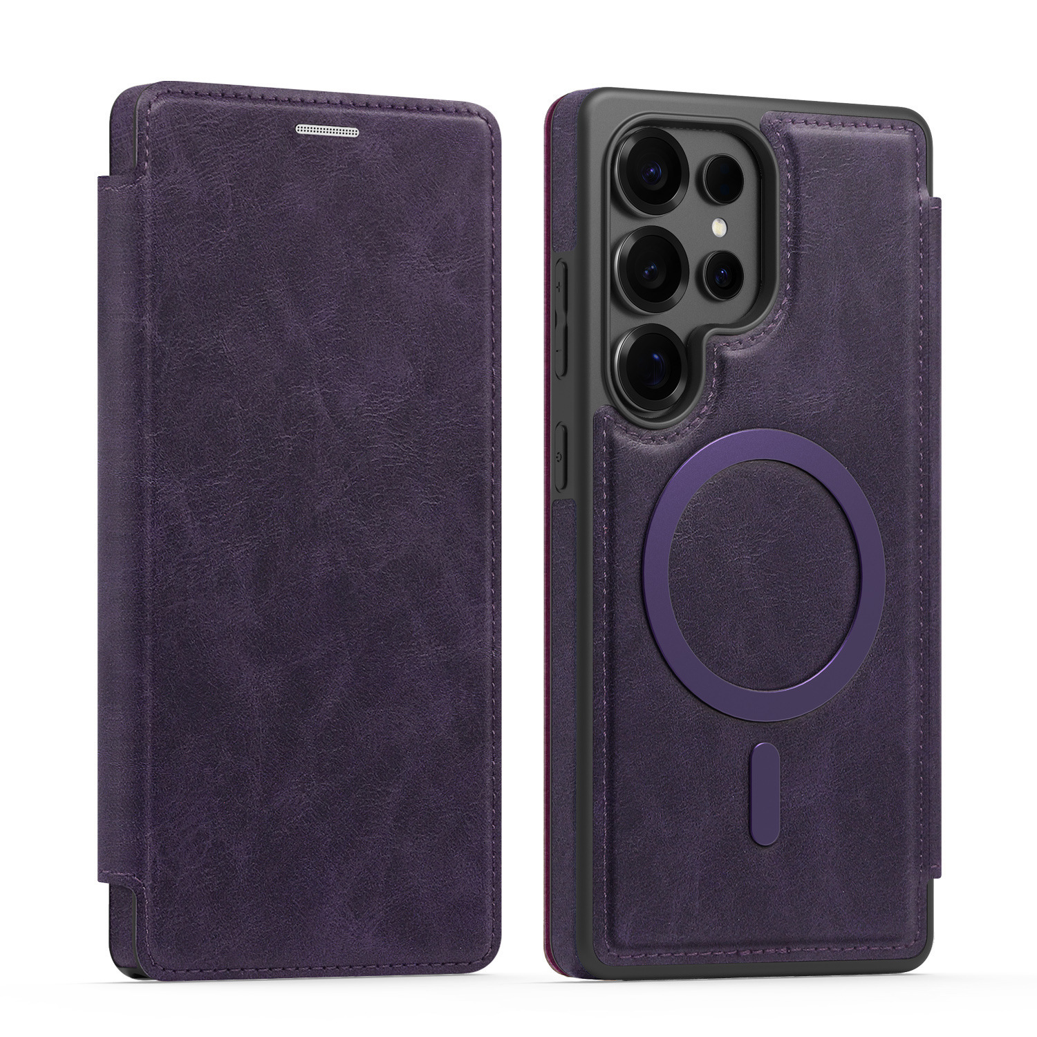 Compatible with Samsung S26 Ultra phone case, S25 Plus magnetic flip case, S24FE SIM card slot full-coverage protective case