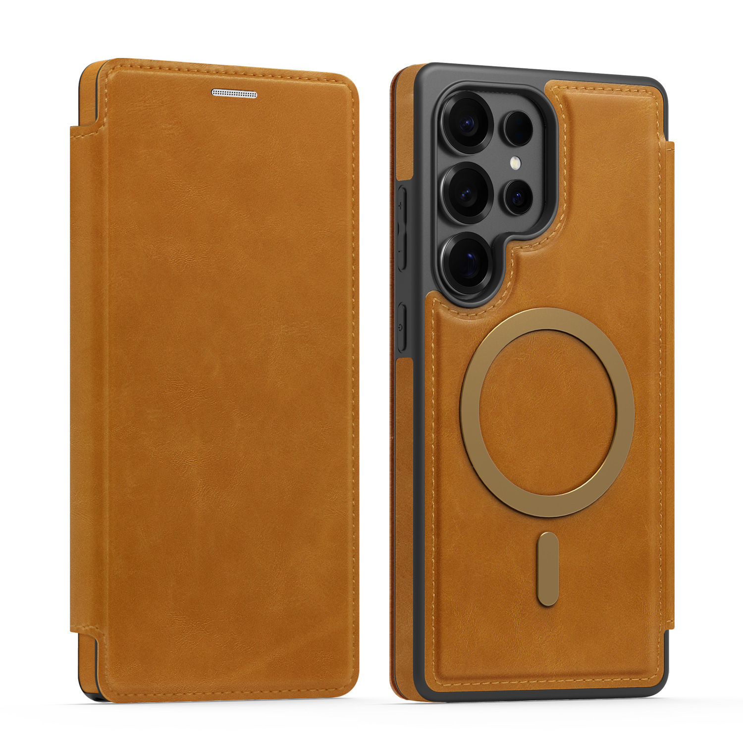 Compatible with Samsung S26 Ultra phone case, S25 Plus magnetic flip case, S24FE SIM card slot full-coverage protective case