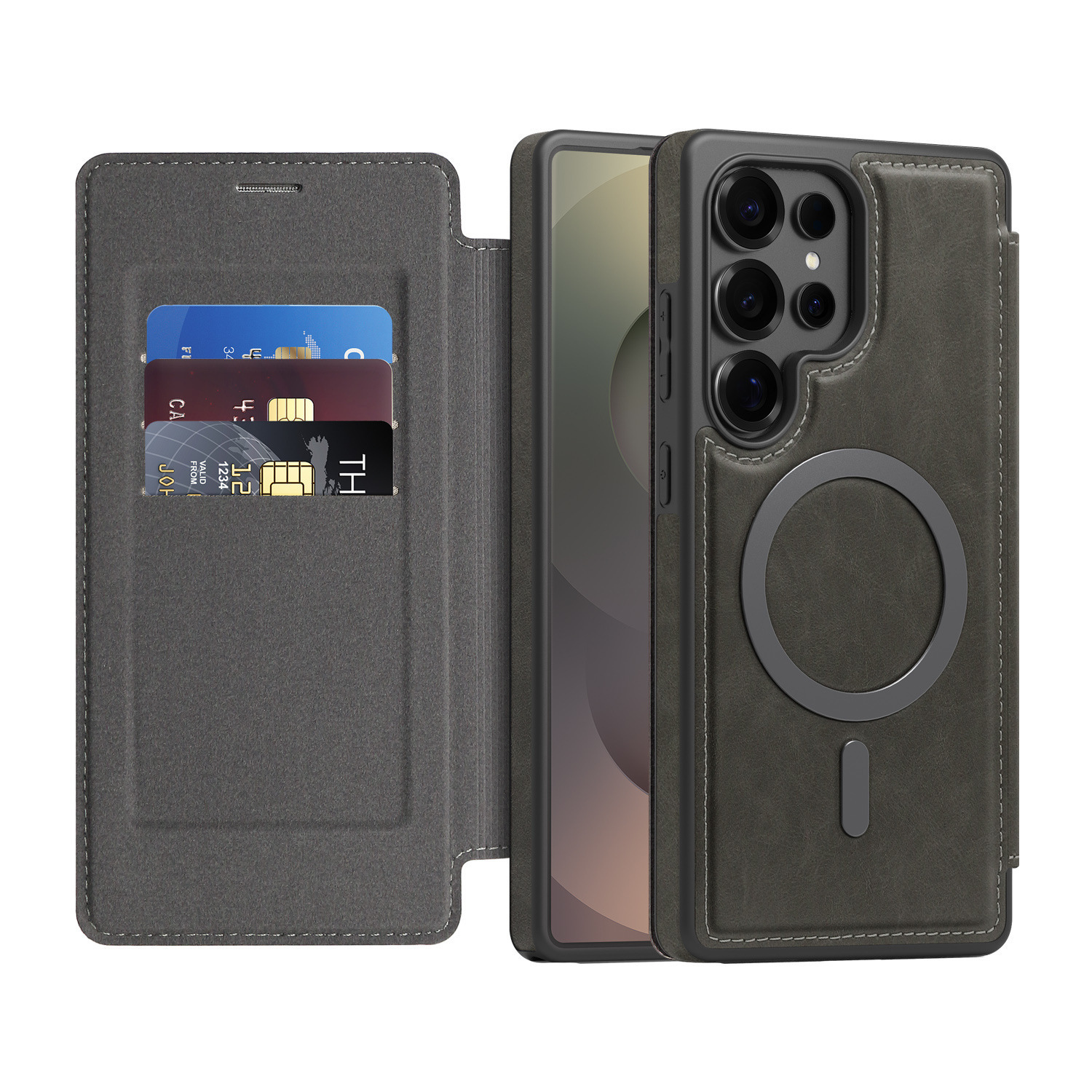 Compatible with Samsung S26 Ultra phone case, S25 Plus magnetic flip case, S24FE SIM card slot full-coverage protective case