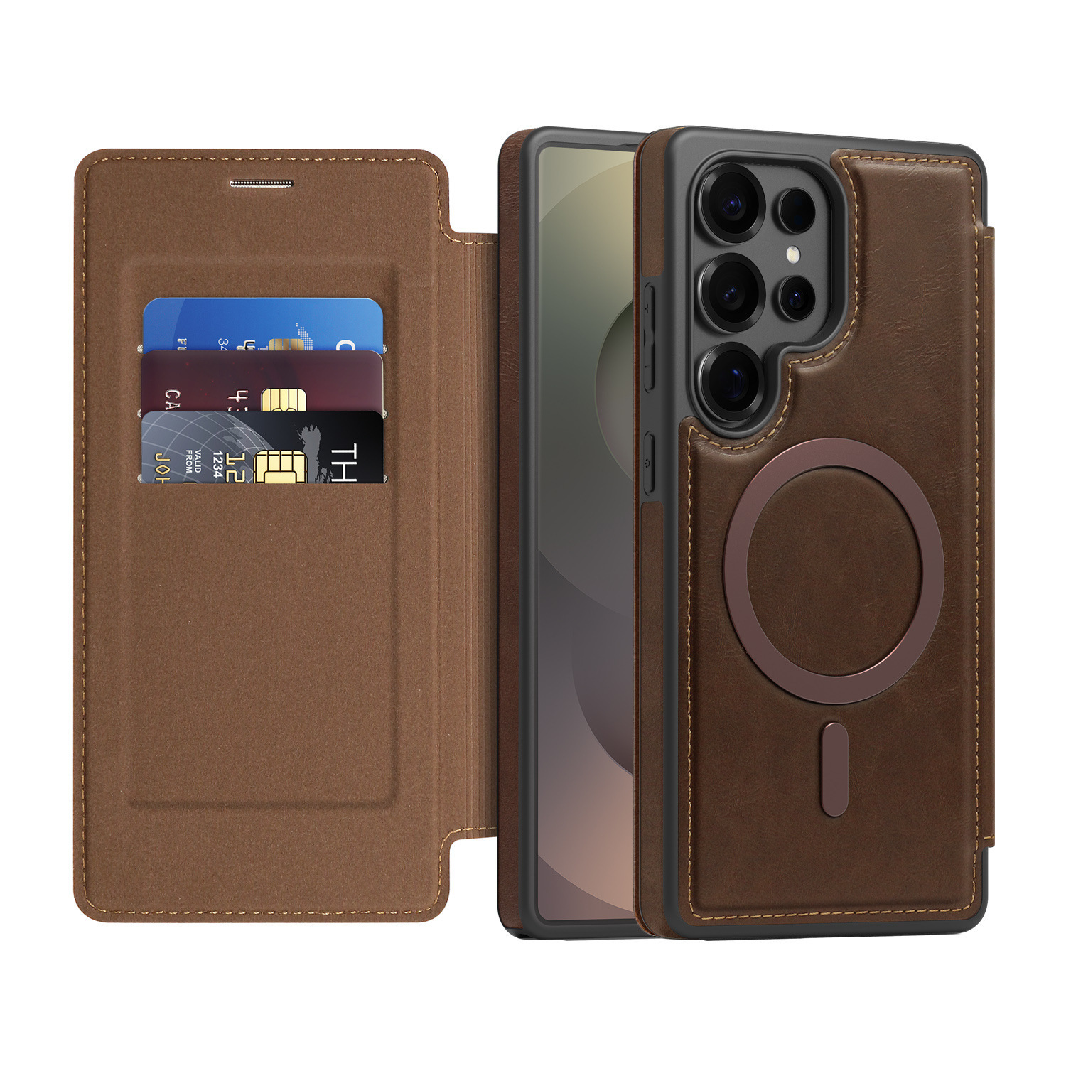 Compatible with Samsung S26 Ultra phone case, S25 Plus magnetic flip case, S24FE SIM card slot full-coverage protective case