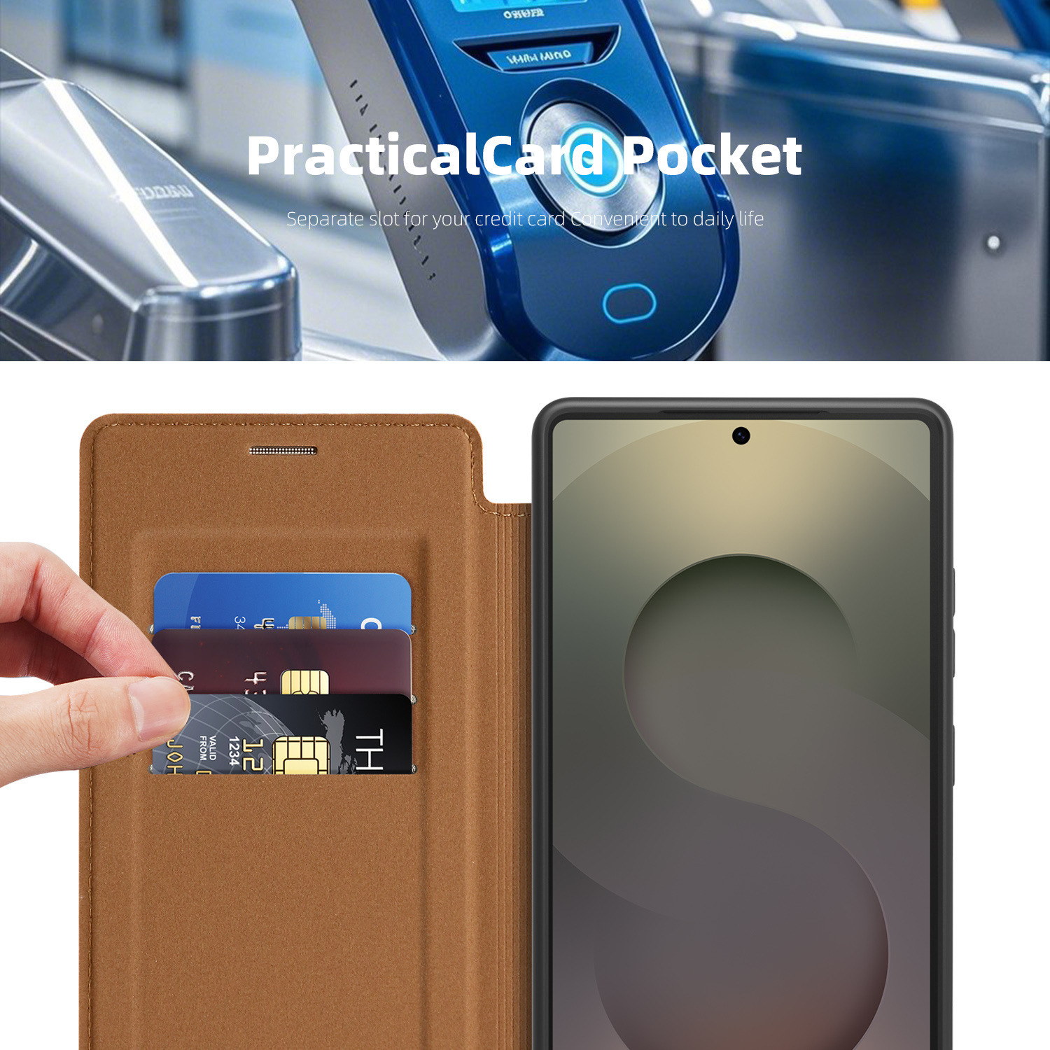 Compatible with Samsung S26 Ultra phone case, S25 Plus magnetic flip case, S24FE SIM card slot full-coverage protective case