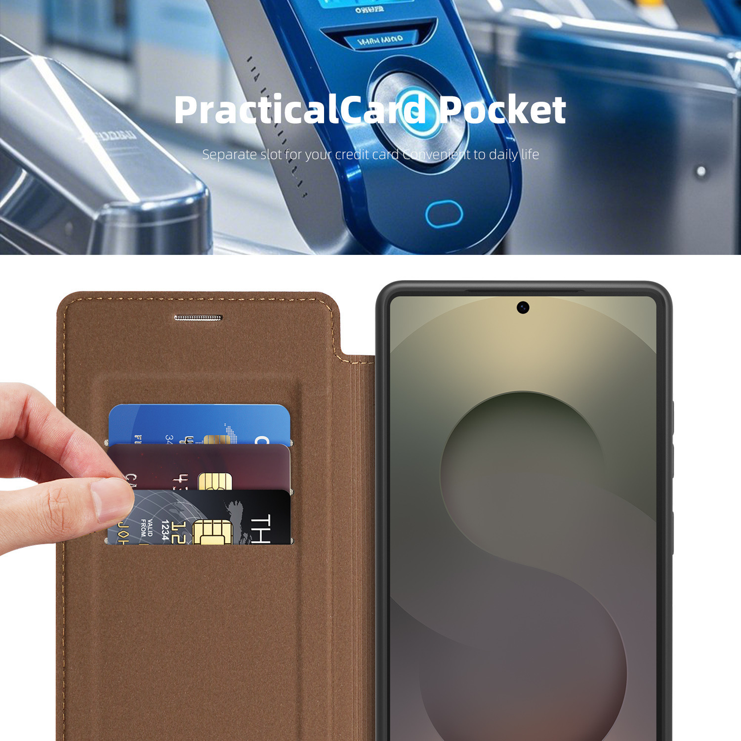 Compatible with Samsung S26 Ultra phone case, S25 Plus magnetic flip case, S24FE SIM card slot full-coverage protective case