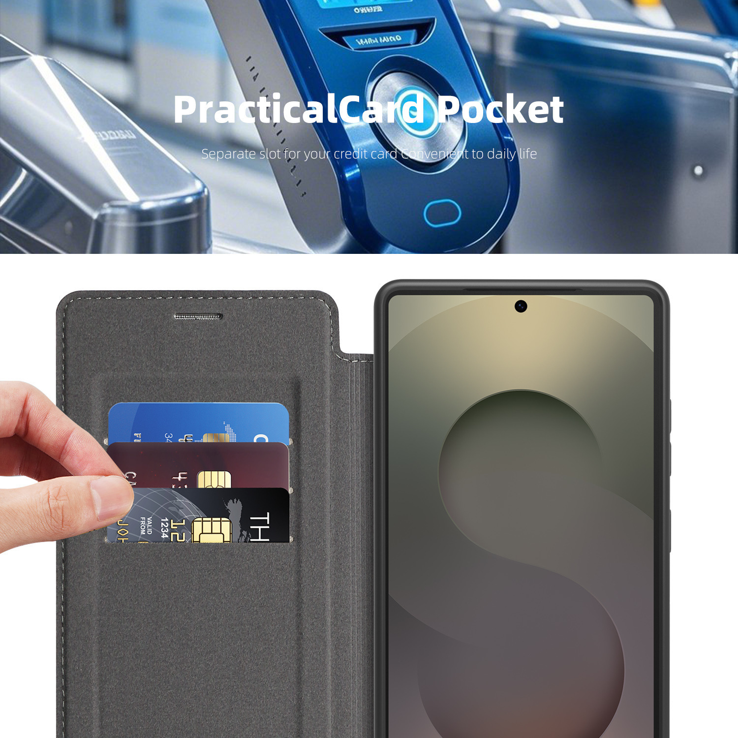 Compatible with Samsung S26 Ultra phone case, S25 Plus magnetic flip case, S24FE SIM card slot full-coverage protective case
