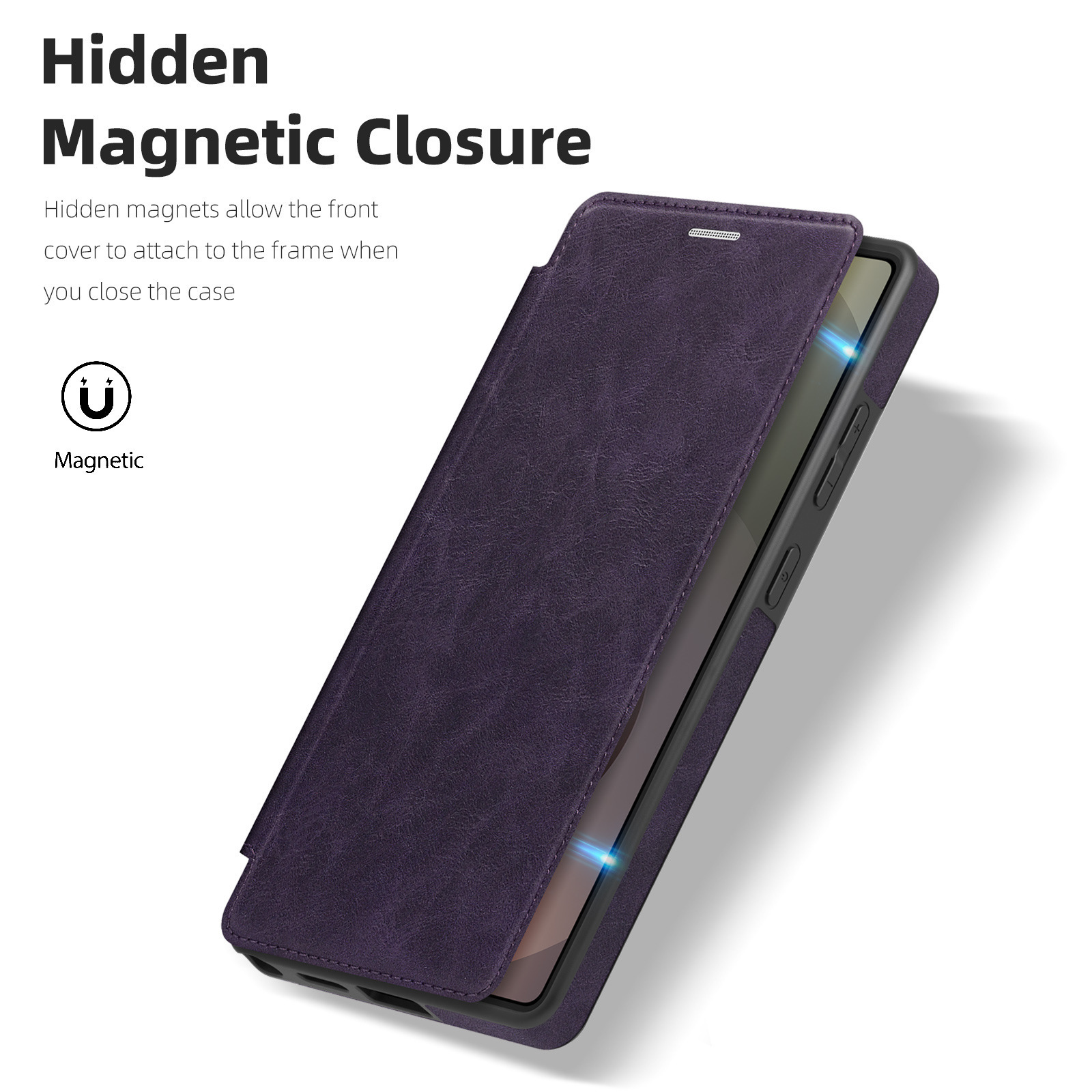 Compatible with Samsung S26 Ultra phone case, S25 Plus magnetic flip case, S24FE SIM card slot full-coverage protective case