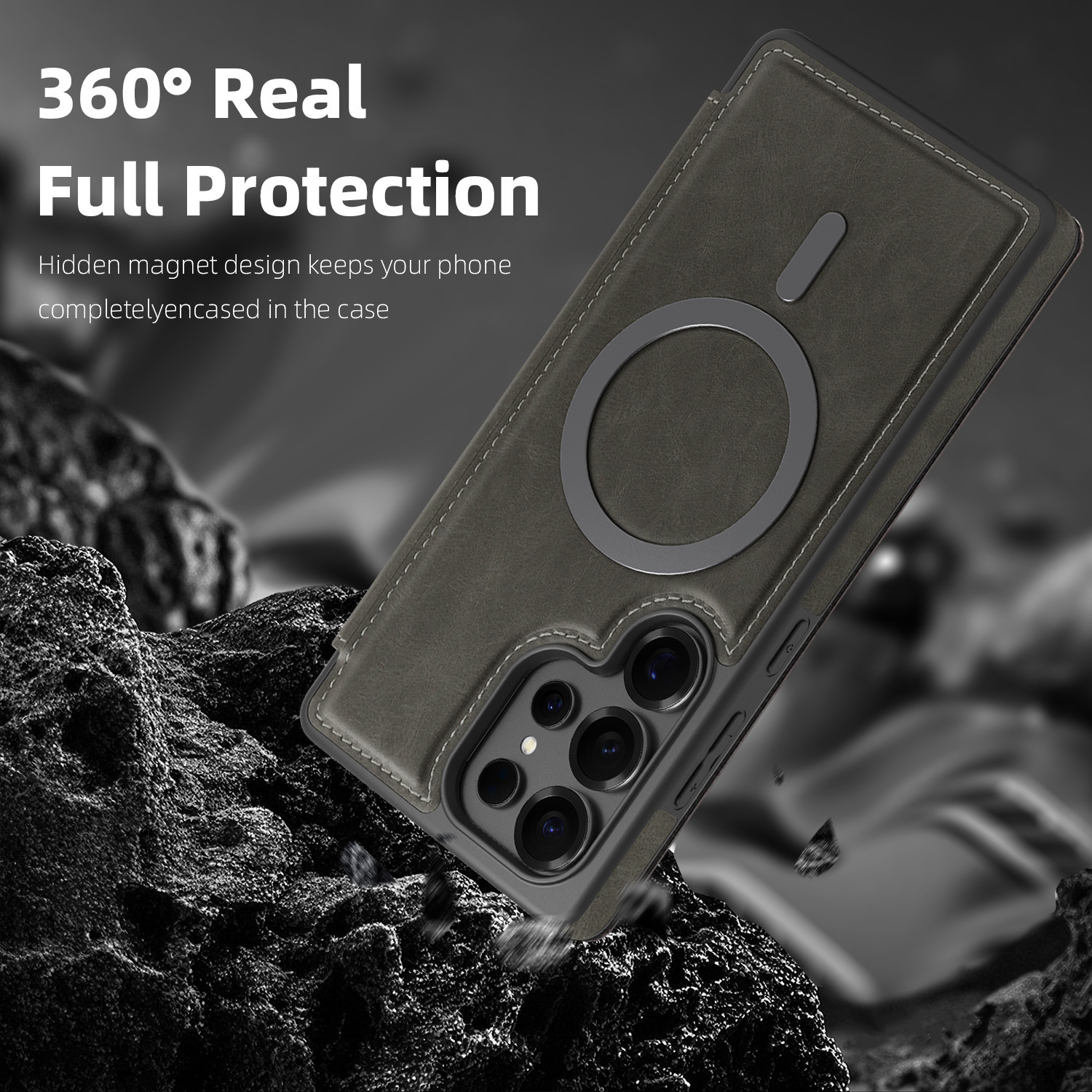 Compatible with Samsung S26 Ultra phone case, S25 Plus magnetic flip case, S24FE SIM card slot full-coverage protective case